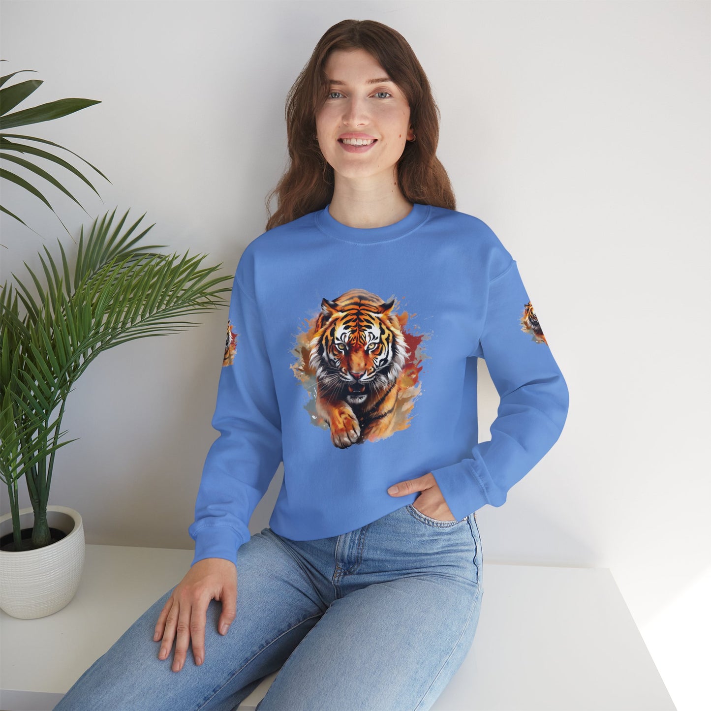 Princess Grace Majestic Tiger Unisex Heavy Blend Crewneck Sweatshirt