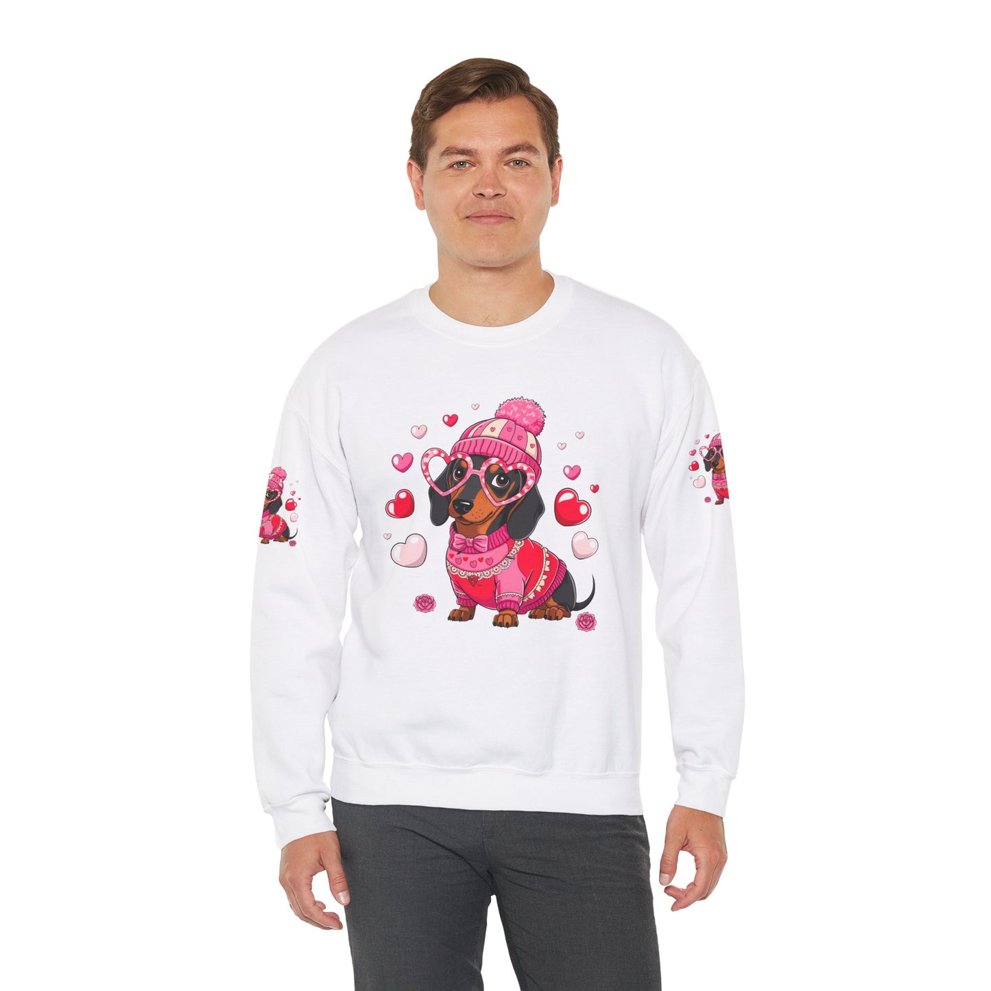 Princess Grace Cute Dachshund Love Sweatshirt Cozy Unisex Crewneck for Pet Lovers