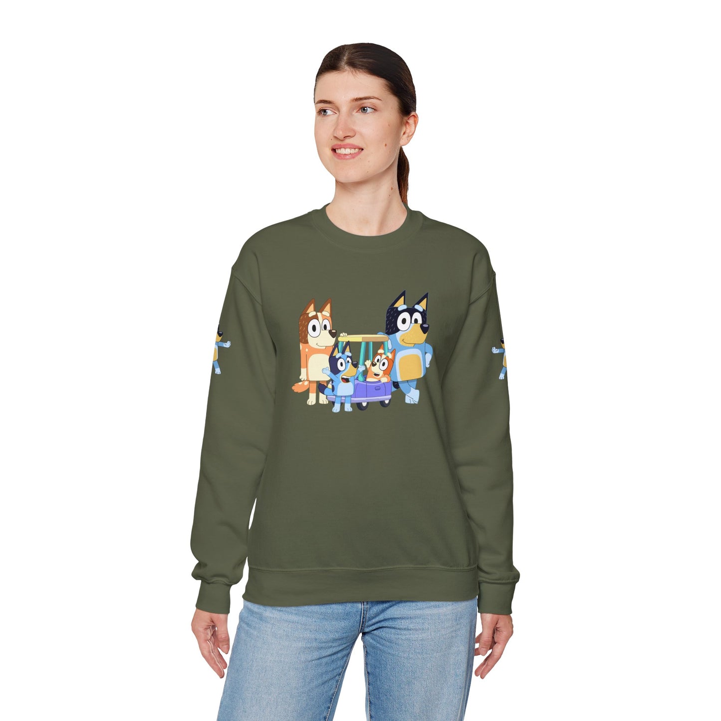 Princess Grace Bluey Cozy Cartoon Crewneck Sweatshirt for Kids and Families Perfect for Playtime and Pajama Days