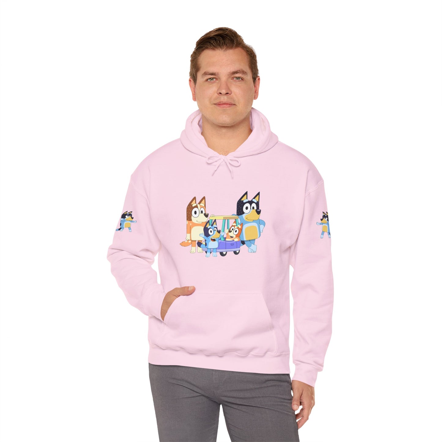 Princess Grace Bluey Fun Family Cartoon Hoodie - Unisex Heavy Blend with Playful Characters