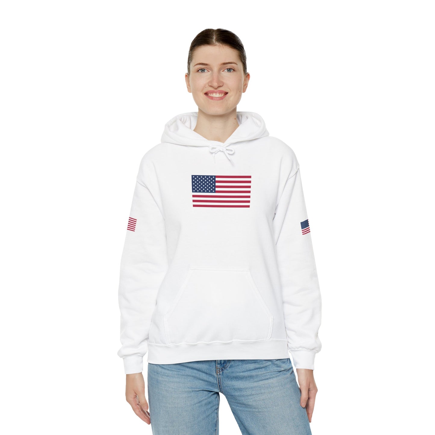 Princess Grace Patriotic American Flag Hoodie Unisex Heavy Blend Sweatshirt