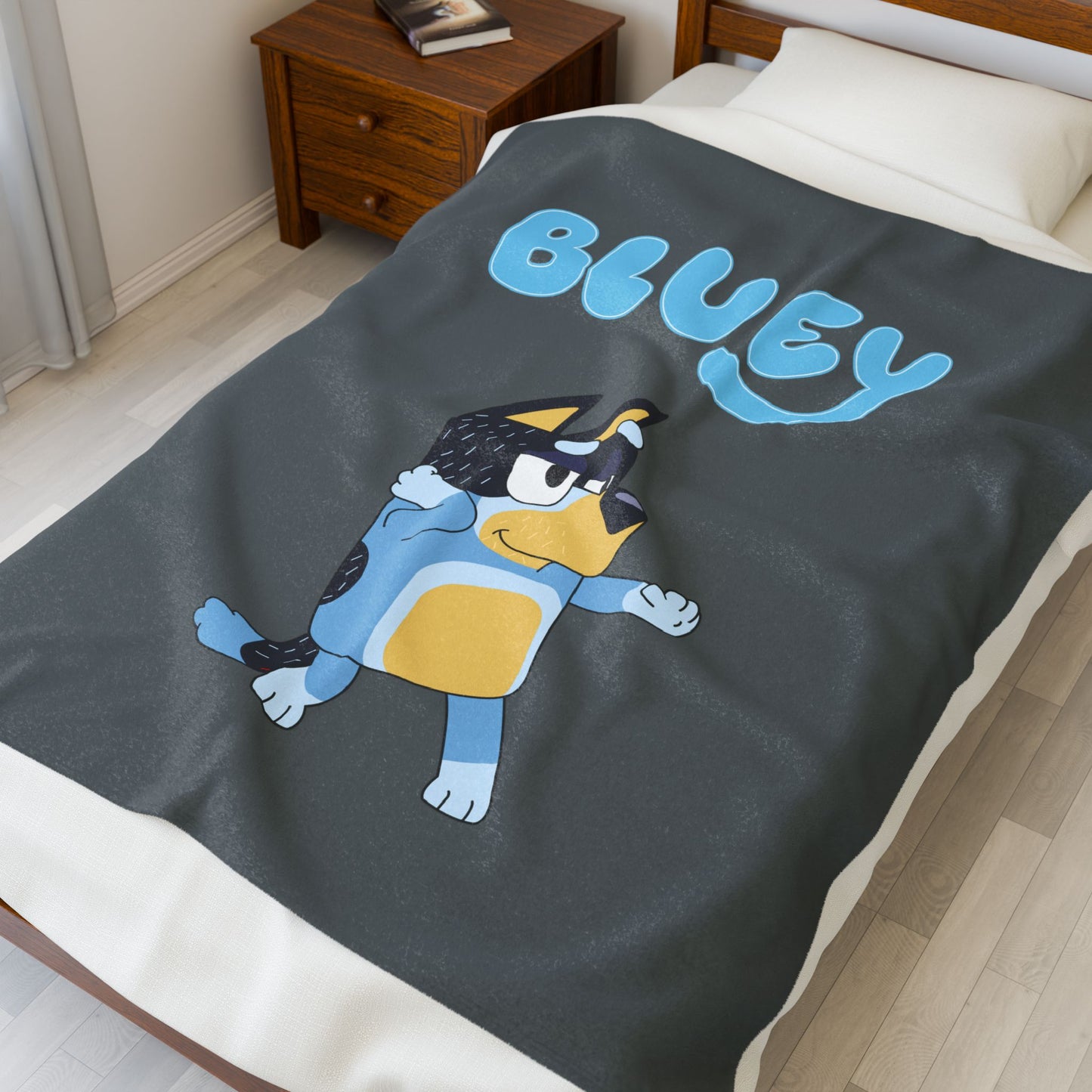 Princess Grace Bluey Velveteen Plush Blanket for Kids Soft and Cozy