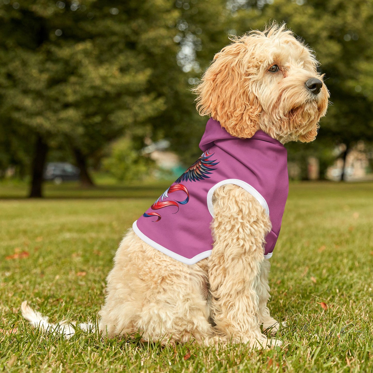 Princess Grace Patriotic Pet Hoodie with Eagle Design for Dogs and Cats