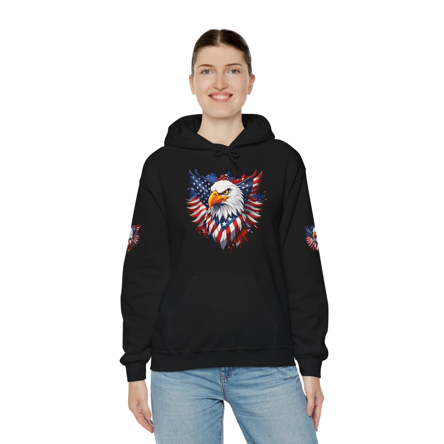Princess Grace Patriotic Eagle Hoodie Unisex Heavy Blend Hooded Sweatshirt
