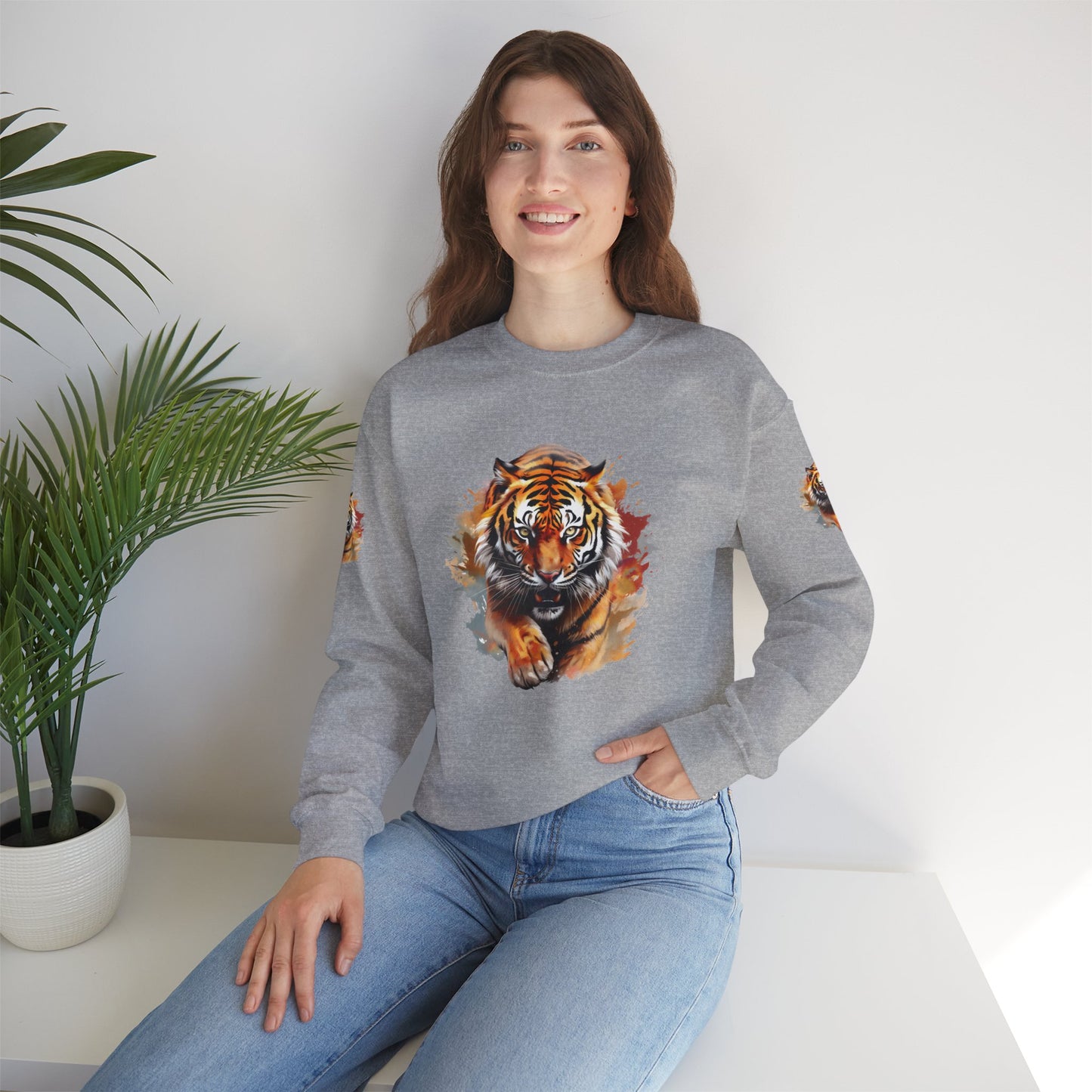 Princess Grace Majestic Tiger Unisex Heavy Blend Crewneck Sweatshirt