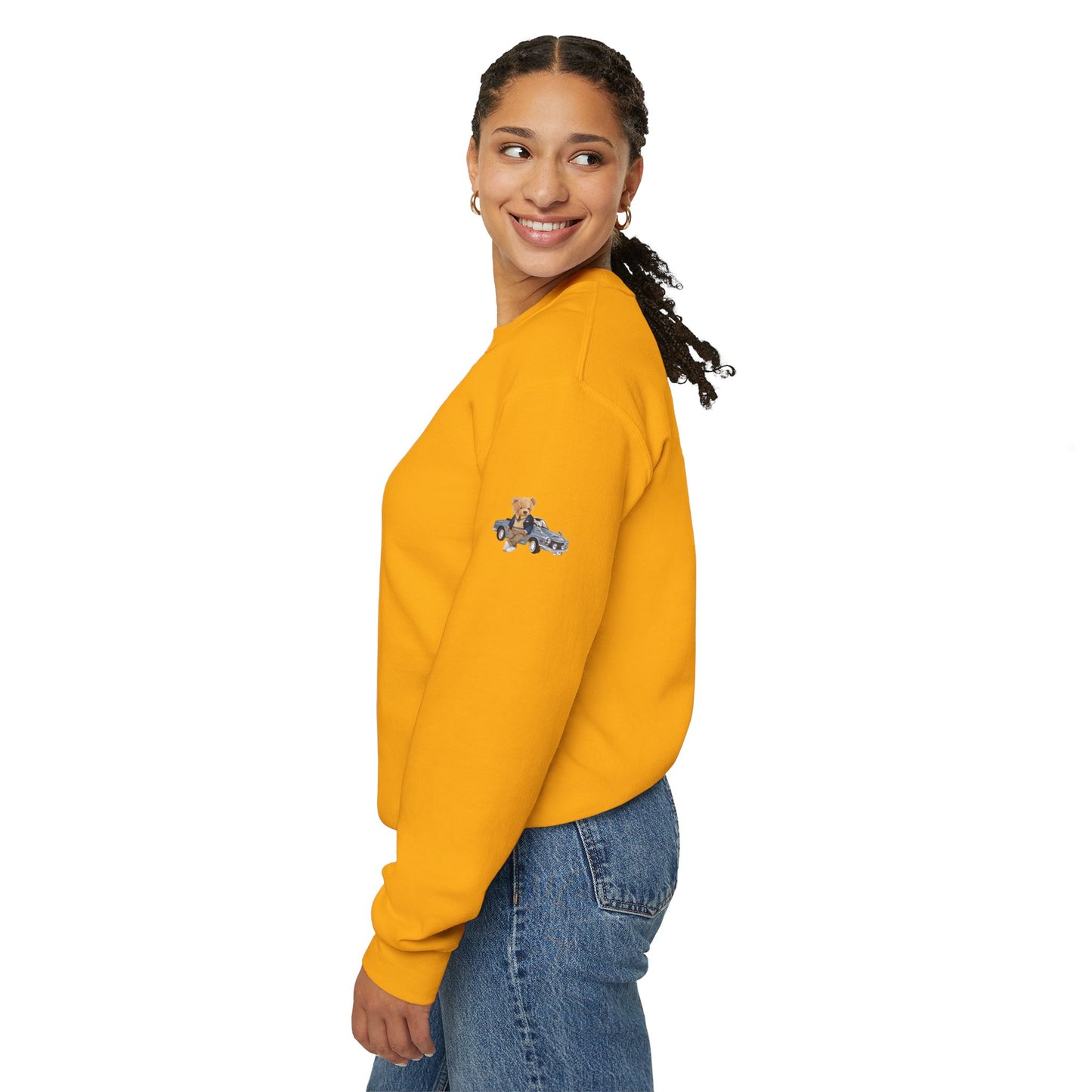 Princess Grace Stylish Crewneck Sweatshirt with Bear and Car Design