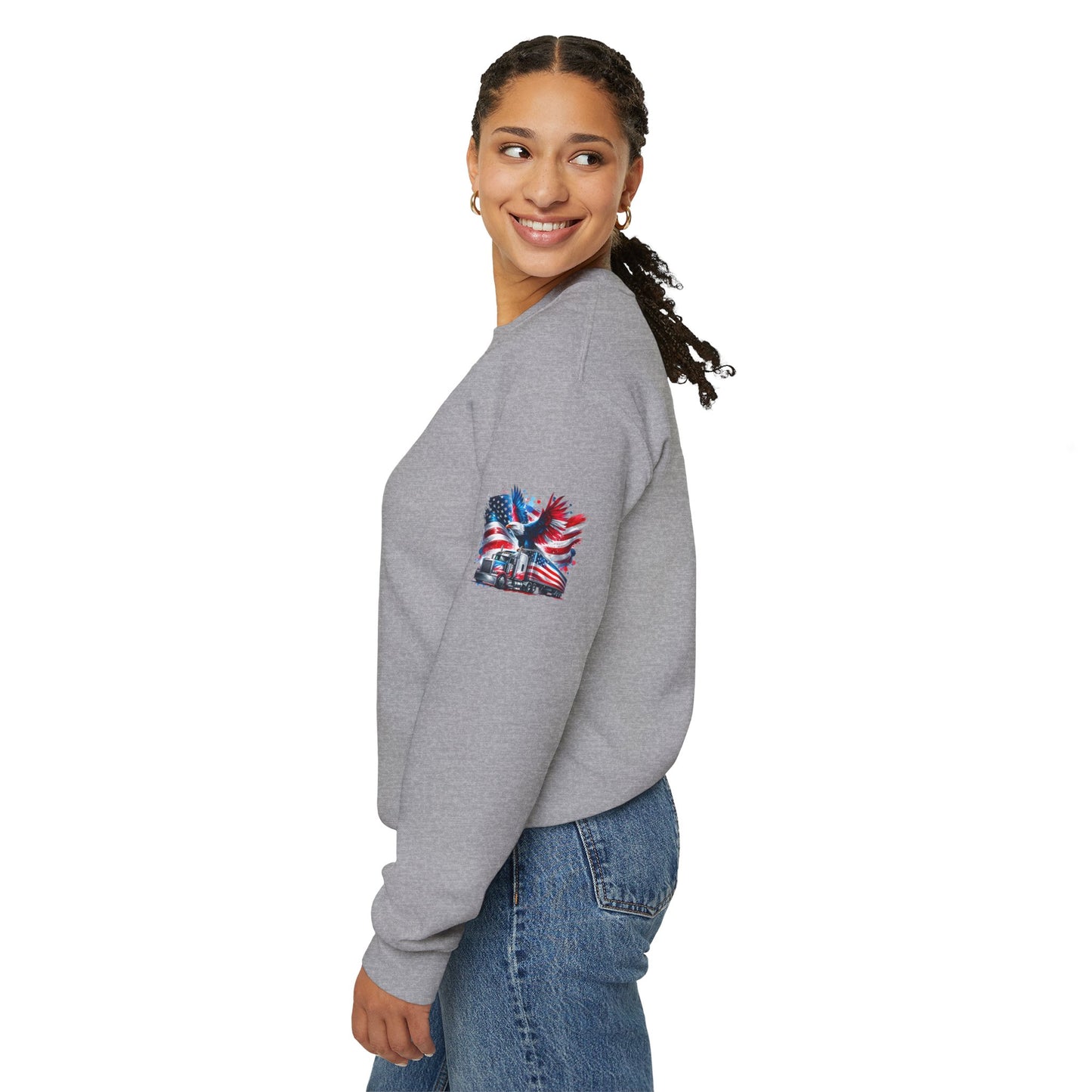 Princess Grace Patriotic Eagle Sweatshirt Unisex Heavy Blend Crewneck for Independence Day Veteran's Day & Everyday Comfort