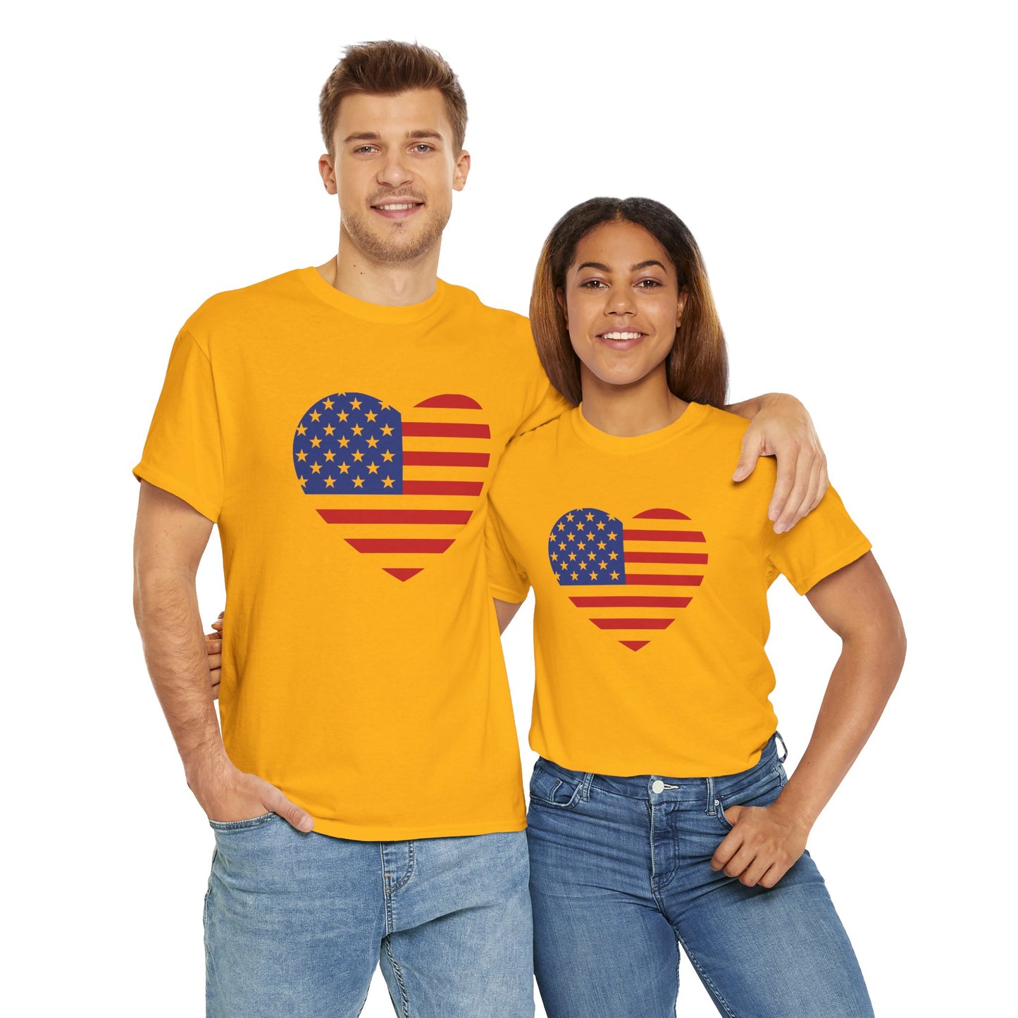 Princess Grace Patriotic Heart Unisex Heavy Cotton Tee Celebrate Freedom in Style