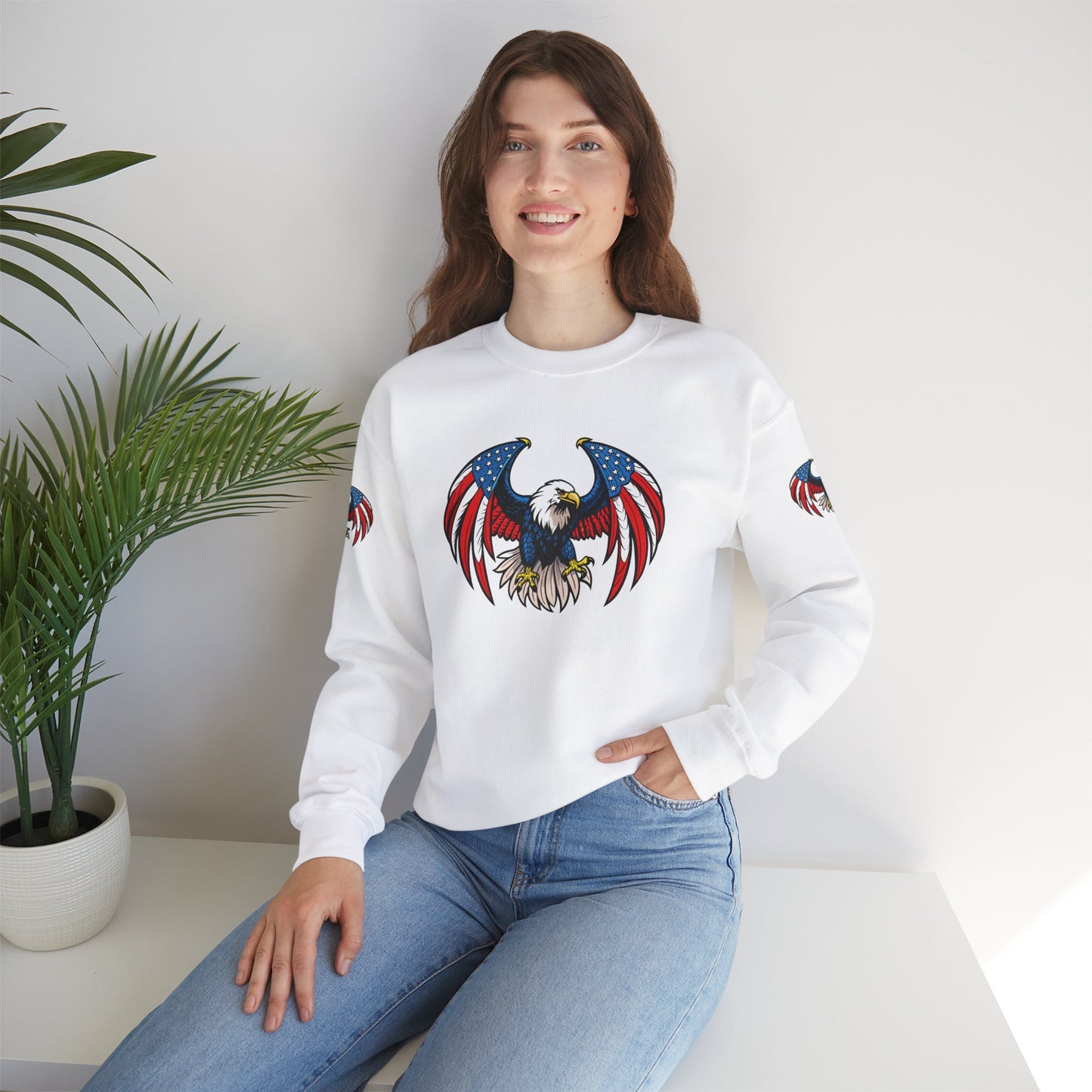 Princess Grace Patriotic Eagle Sweatshirt Unisex Heavy Blend Crewneck