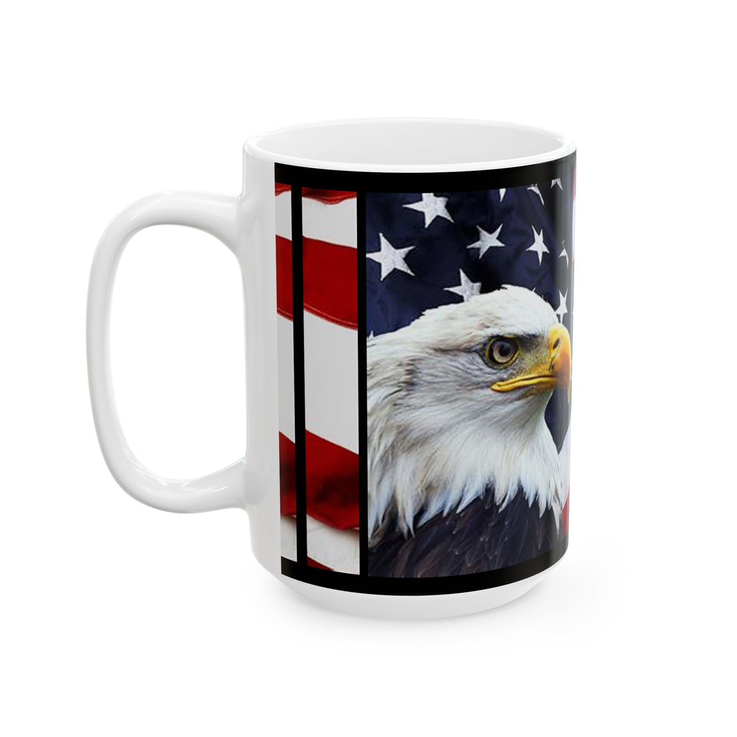 Princess Grace Patriotic Eagle Ceramic Mug Perfect for Veterans Day, Independence Day, Coffee Lovers, Gifts, USA Decor