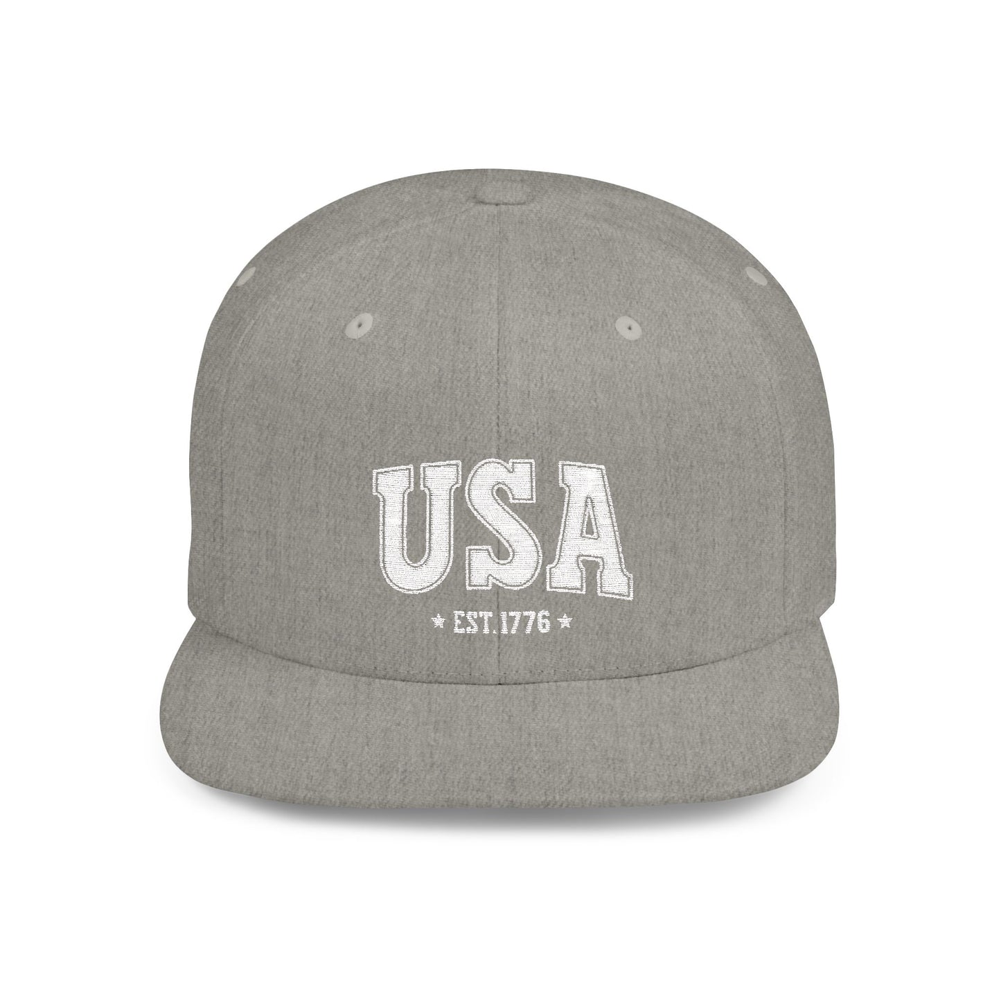 Princess Grace USA Flat Bill Snapback Cap - Est. 1776 | Casual Style for All Occasions
