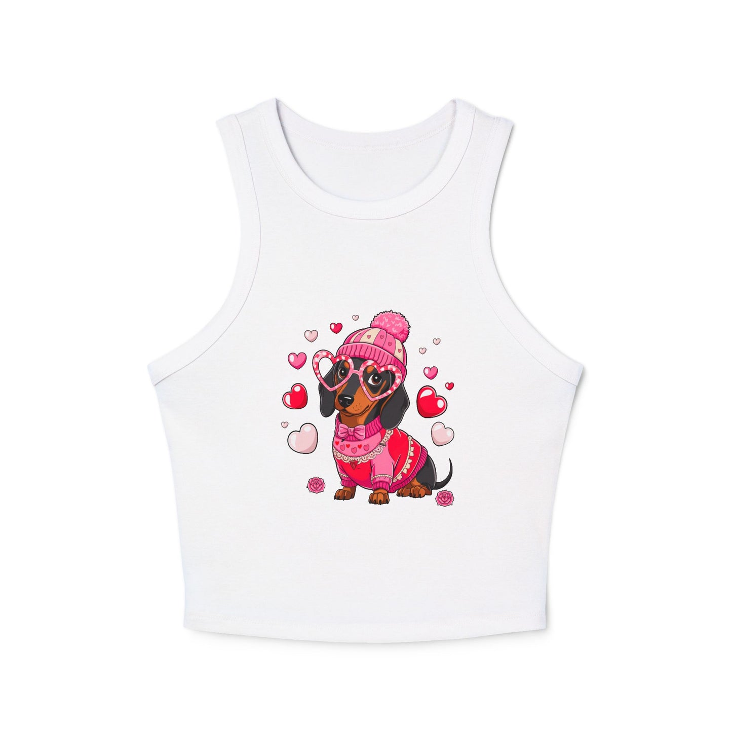 Princess Grace Cute Dachshund Love Tank Top for Women Perfect for Valentine's Day