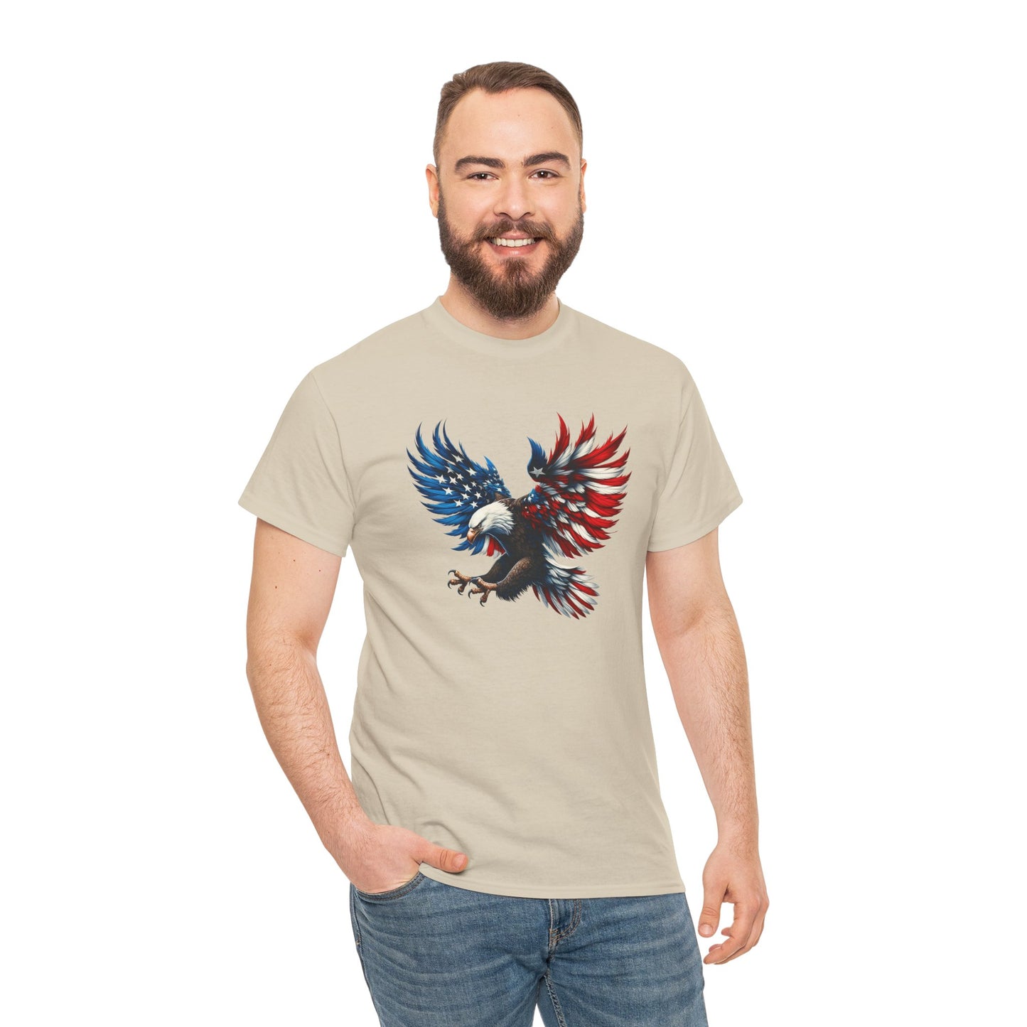 Princess Grace Patriotic Eagle Unisex Heavy Cotton Tee Bold USA Graphic Shirt