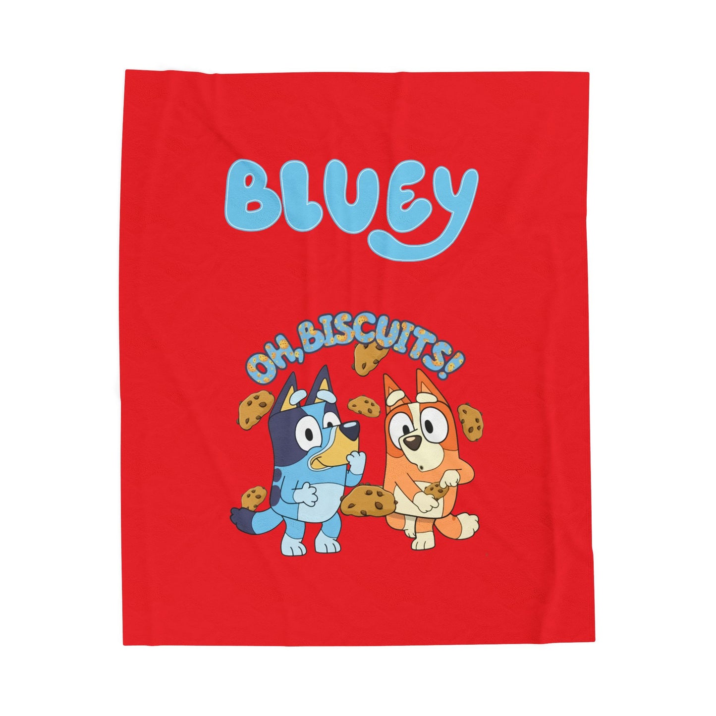 Princess Grace Bluey Oh Biscuits Velveteen Plush Blanket for Kids