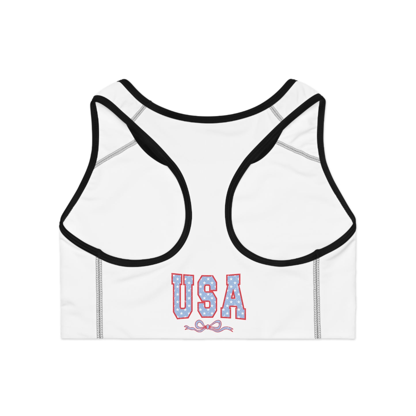 Princess Grace Patriotic USA Sports Bra Comfortable Active Wear for Fitness Enthusiasts