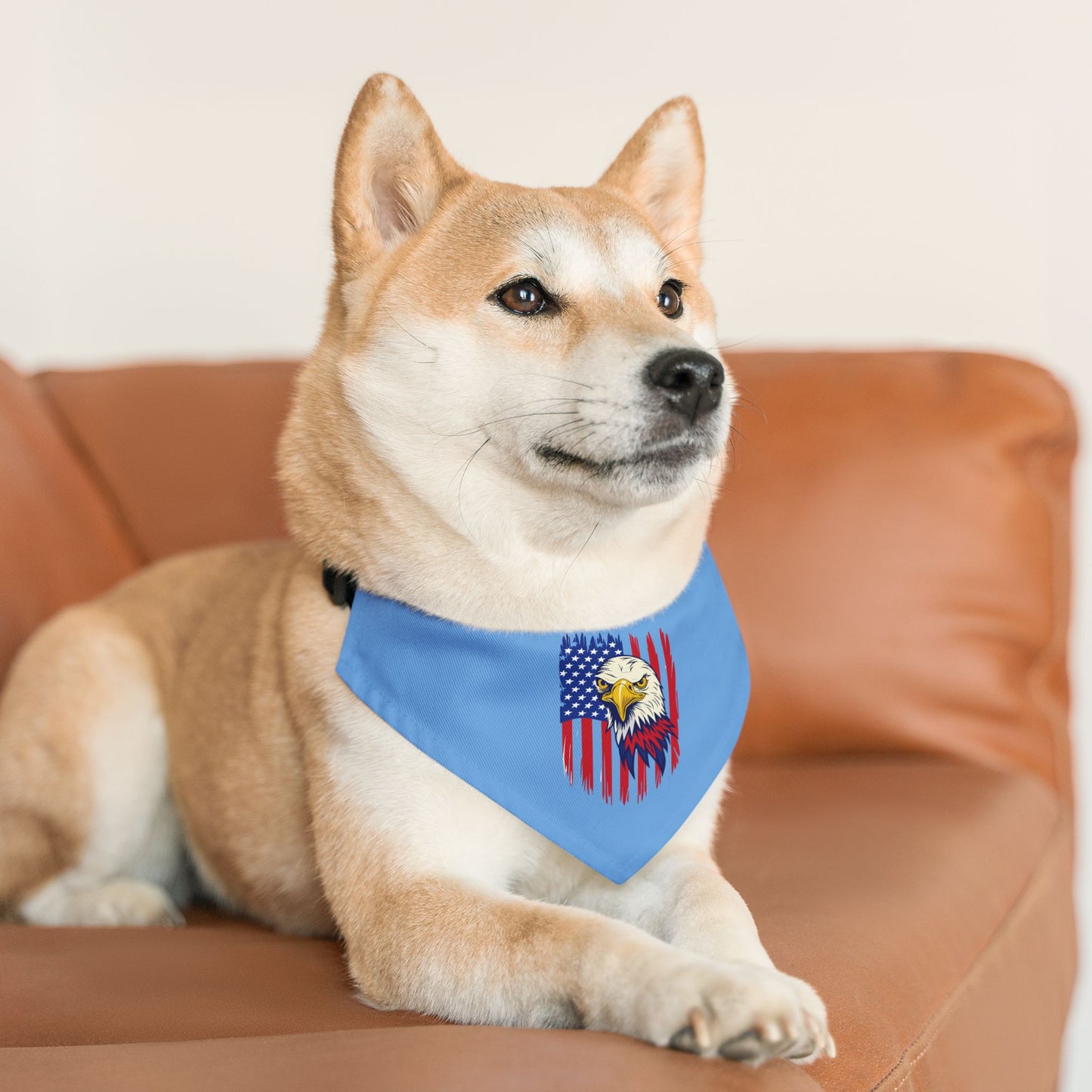 Princess Grace Patriotic Pet Bandana Collar USA Eagle Design for Dogs