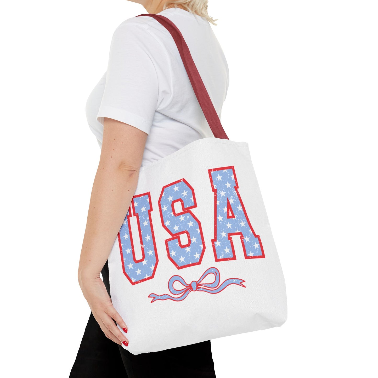 Princess Grace USA Stars and Stripes Tote Bag Perfect for Independence Day Celebrations