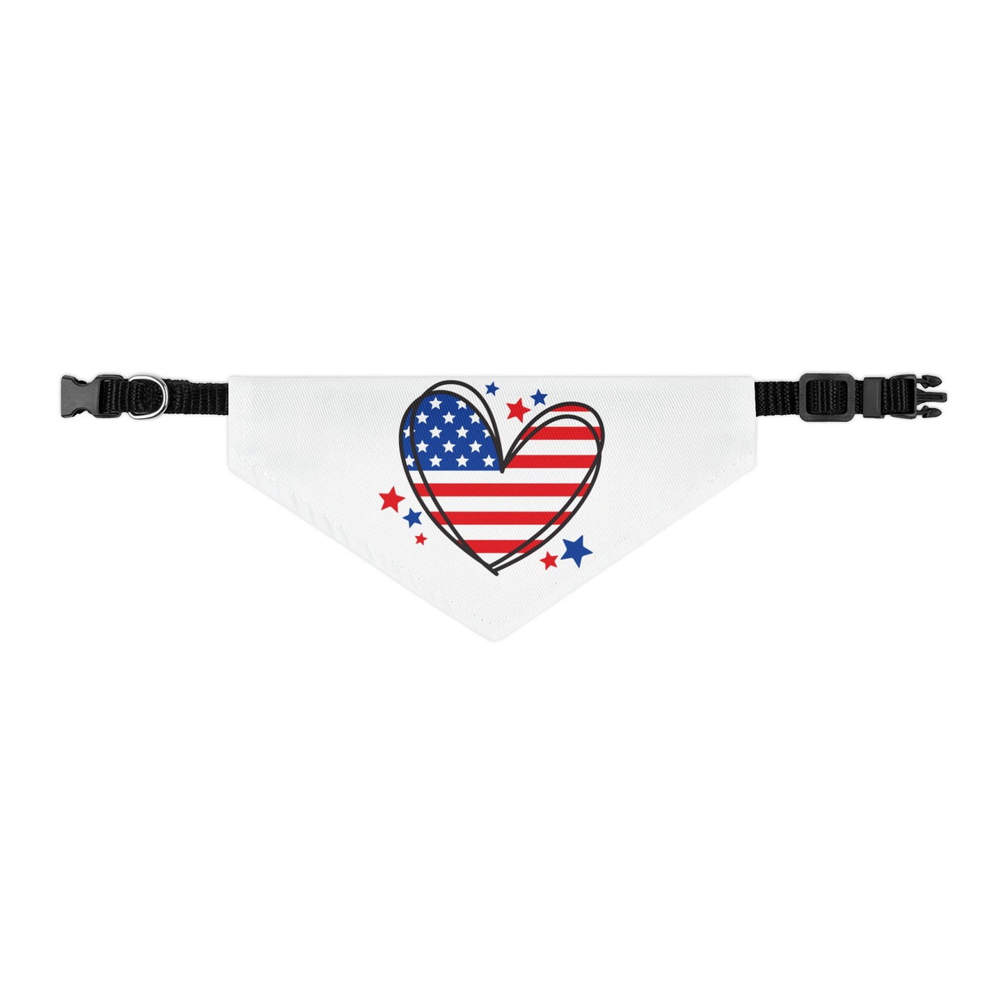Princess Grace Patriotic Pet Bandana Collar American Heart Design
