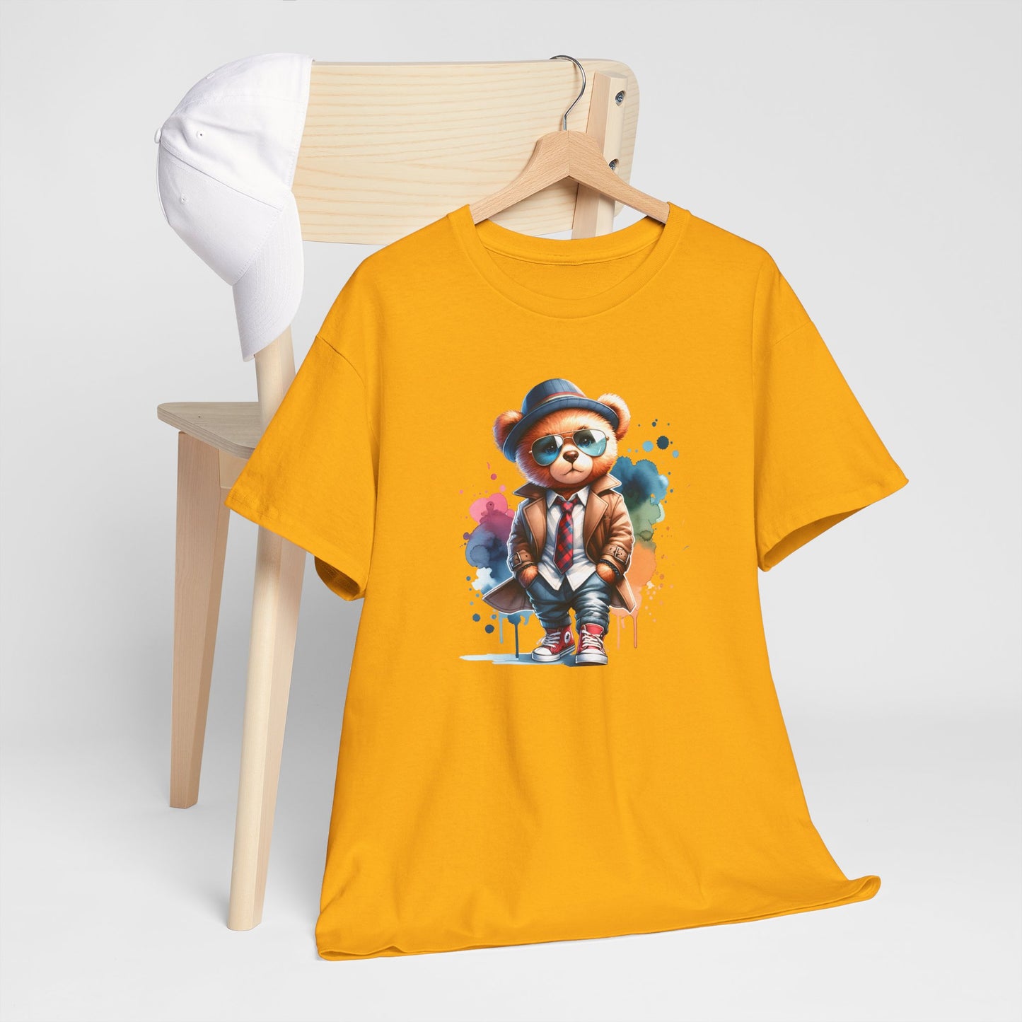 Princess Grace Stylish Bear Illustration Unisex Heavy Cotton Tee Trendy and Fun T-Shirt