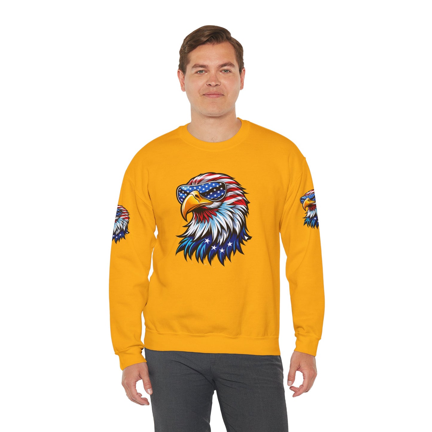 Princess Grace Patriotic Eagle Sweatshirt Unisex Heavy Blend Crewneck for Independence Day