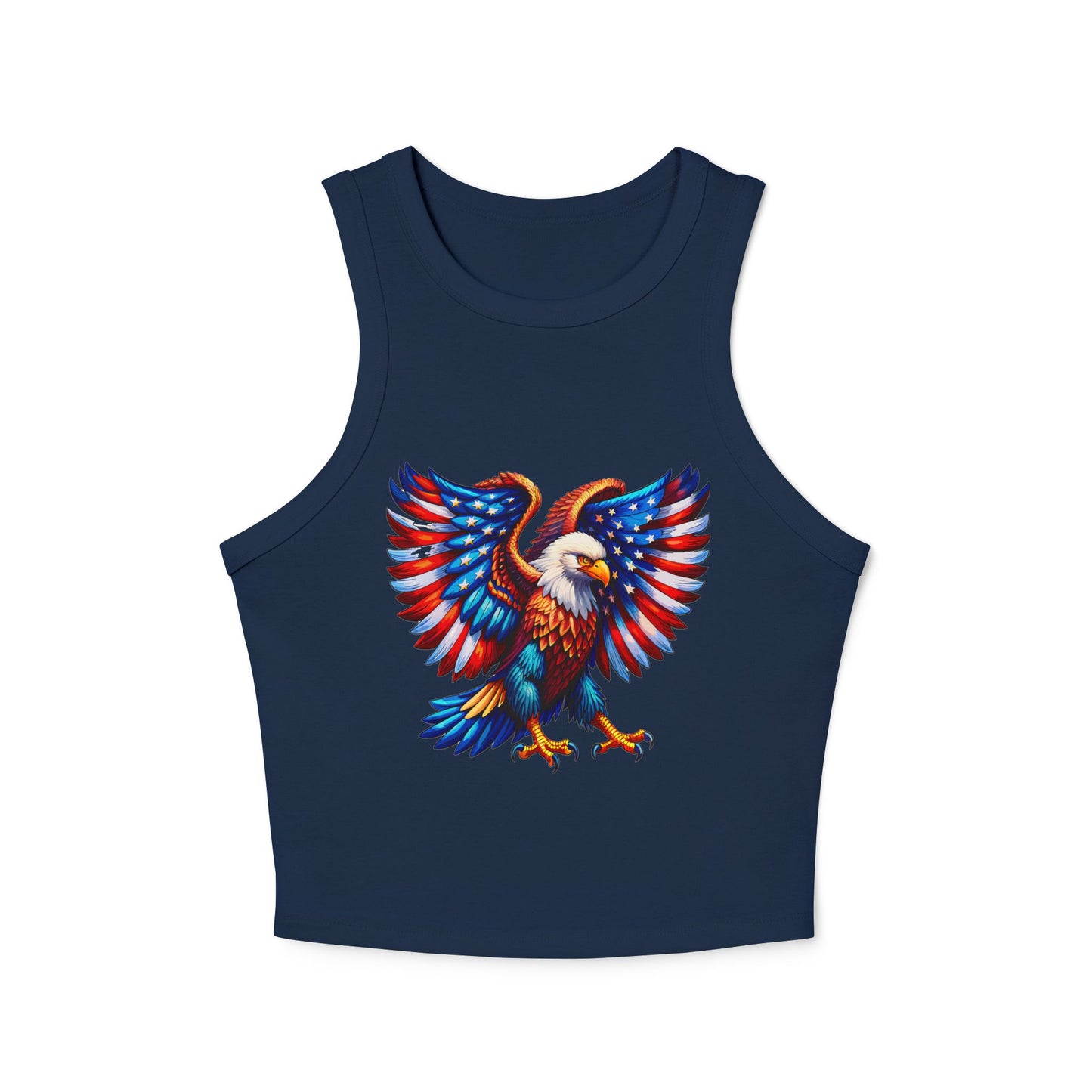 Princess Grace Patriotic Eagle Racer Tank Top for Women