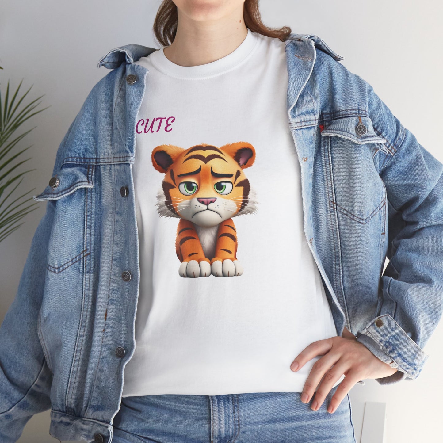 Princess Grace Cute Cartoon Tiger Unisex Heavy Cotton Tee