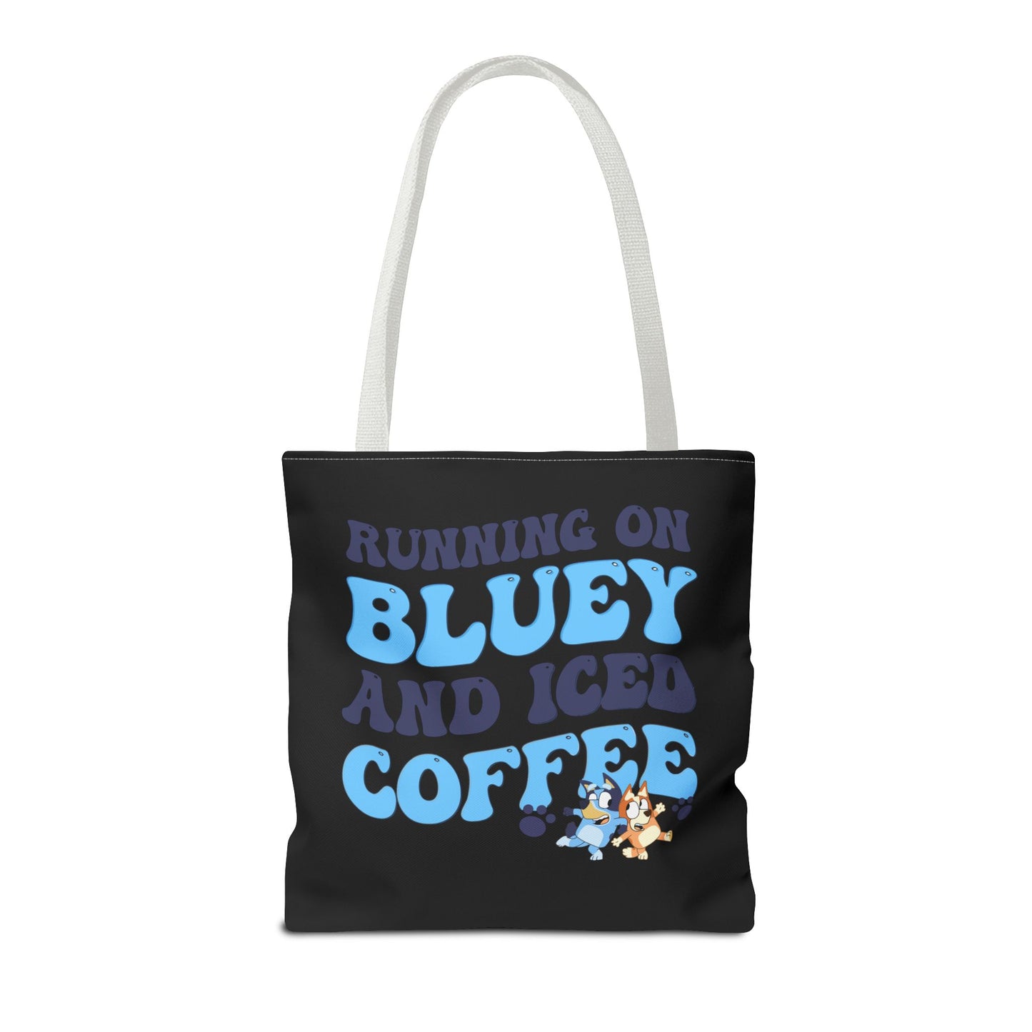 Princess Grace Running on Bluey and Iced Coffee Tote Bag Fun & Functional for Moms and Kids