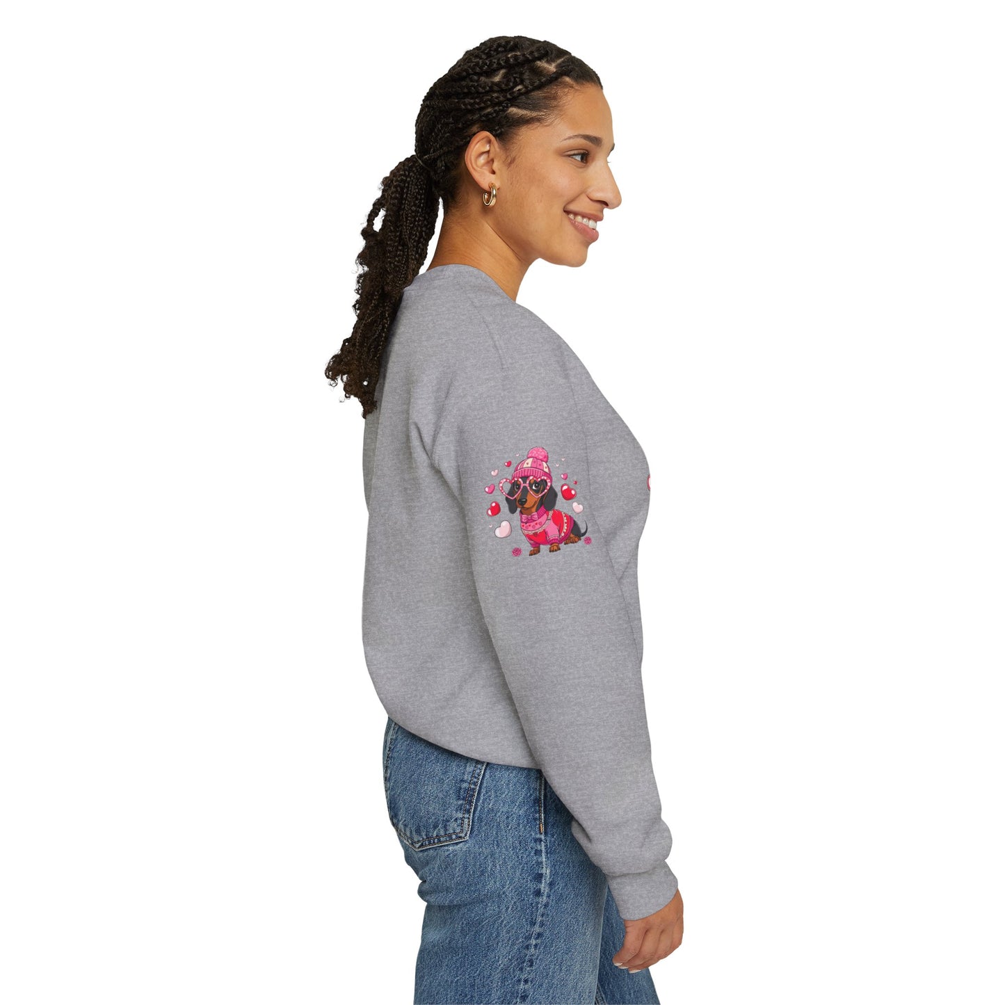 Princess Grace Cute Dachshund Love Sweatshirt Cozy Unisex Crewneck for Pet Lovers