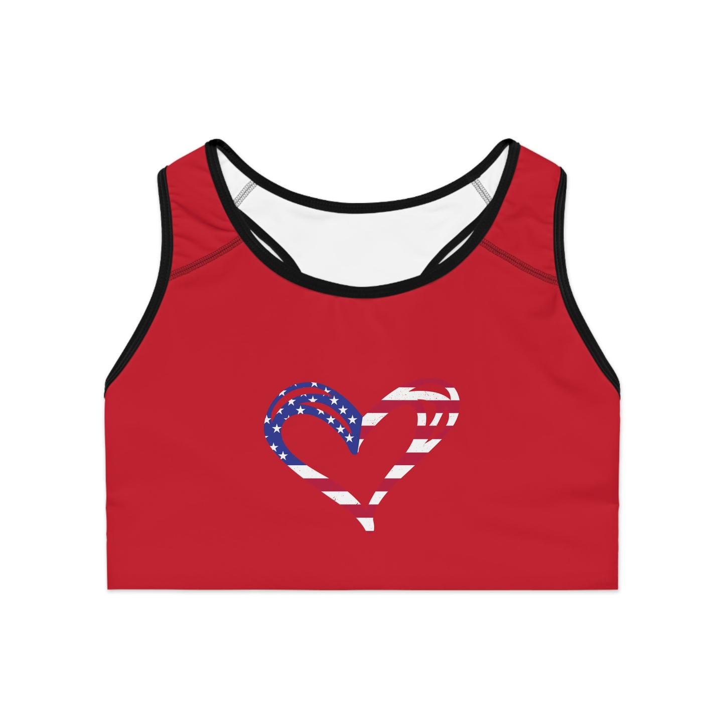 Princess Grace Patriotic Heart Sports Bra