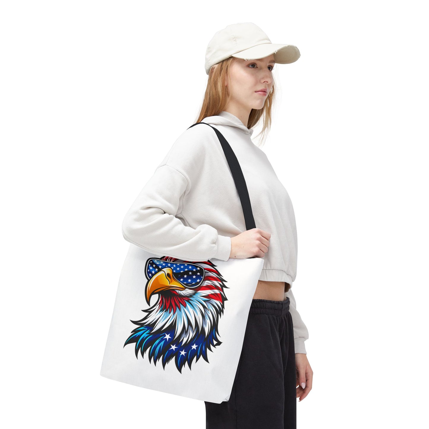 Princess Grace Patriotic Eagle Tote Bag Cool American Eagle Design for Fourth of July & Everyday Use