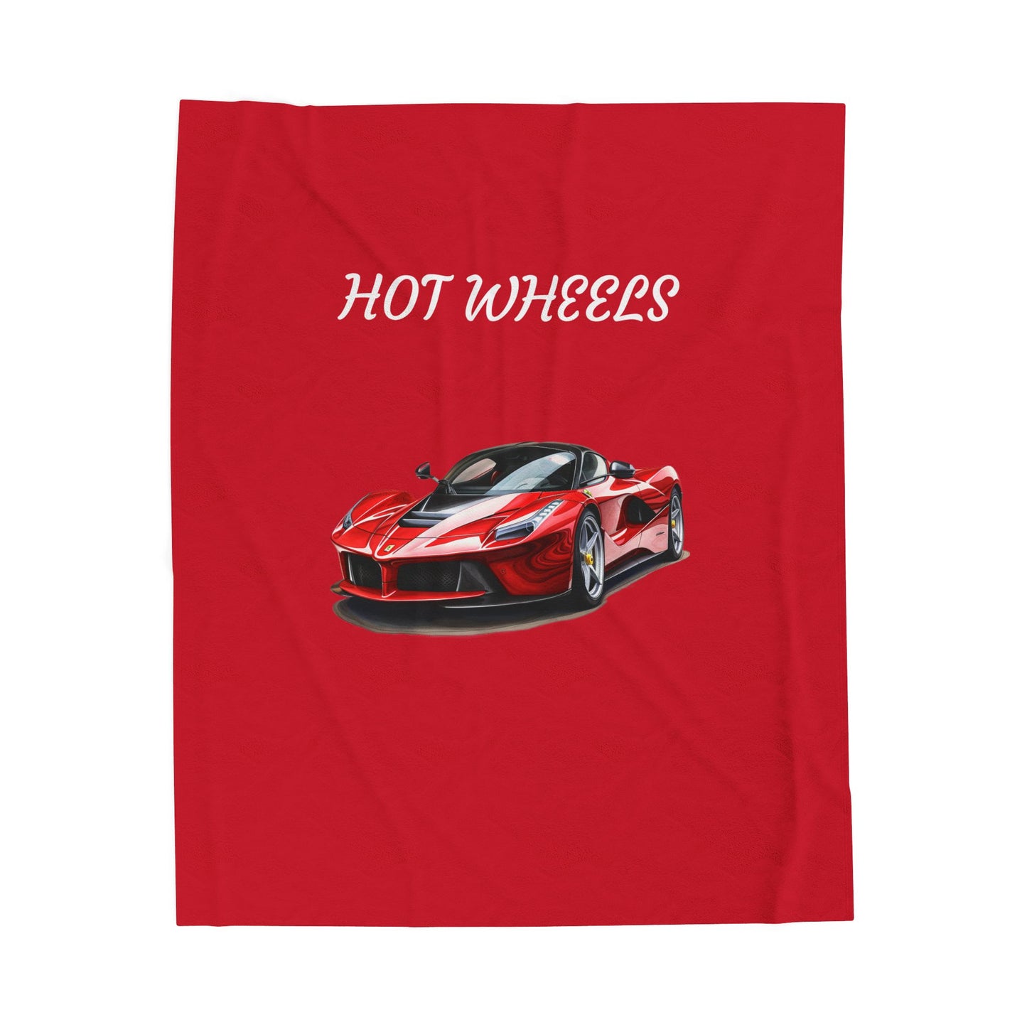 Princess Grace Hot Wheels Velveteen Plush Blanket Cozy Red Car Throw for Kids & Car Lovers