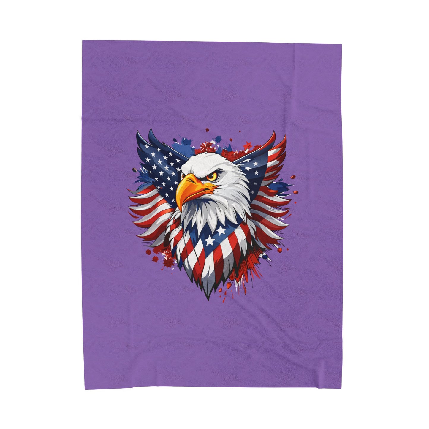 Princess Grace Patriotic Eagle Velveteen Plush Blanket Cozy American Pride Decor