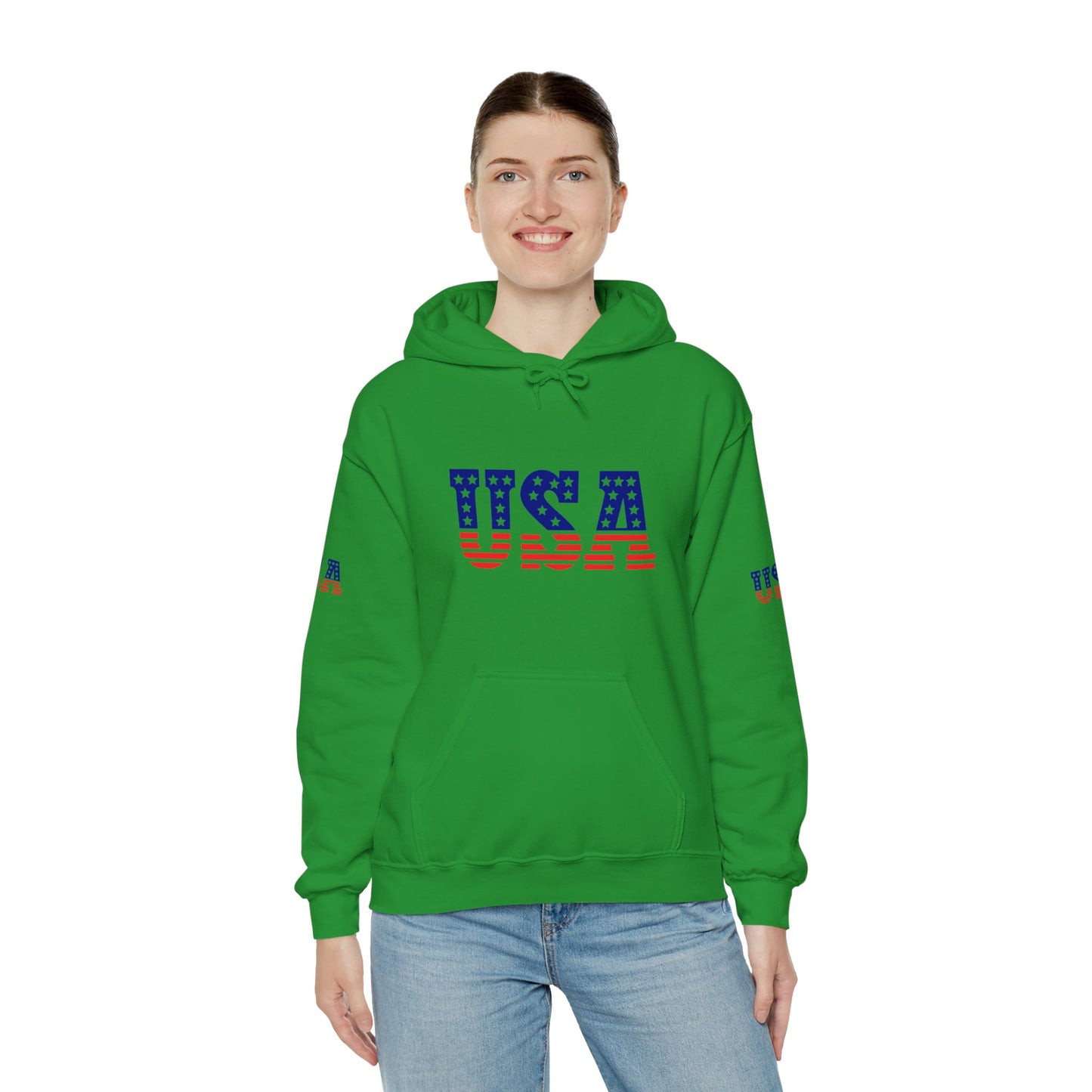 Princess Grace USA Proud Unisex Heavy Blend Hooded Sweatshirt Patriotic Eagle Design