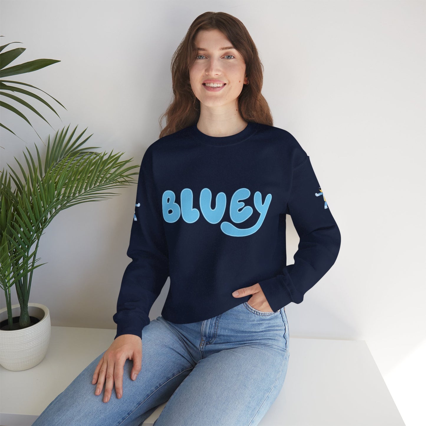 Princess Grace Bluey Unisex Crewneck Sweatshirt Cozy Cartoon Apparel for Kids and Adults