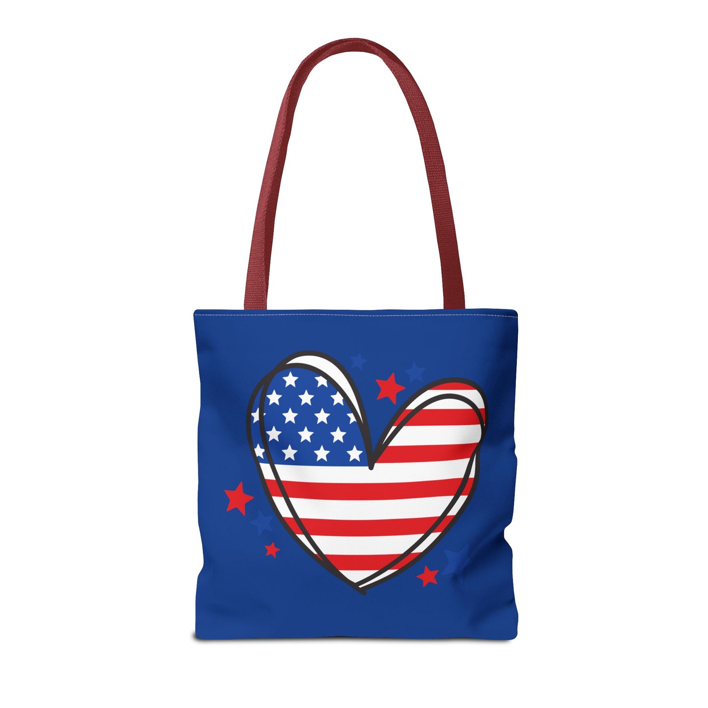 Princess Grace Patriotic Heart Tote Bag USA Flag Design for Independence Day