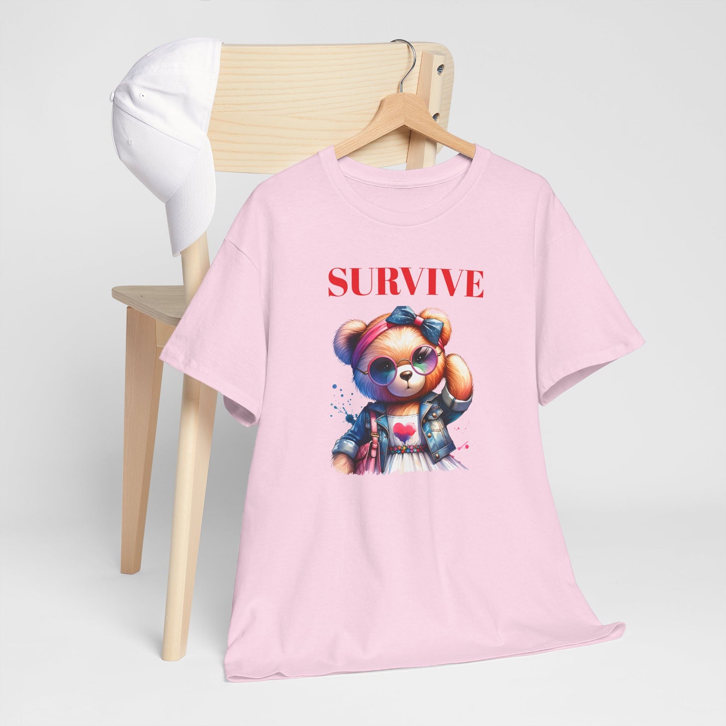 Princess Grace Survive Vibe Unisex Heavy Cotton Tee Fun and Edgy Graphic Tee for Casual Wear