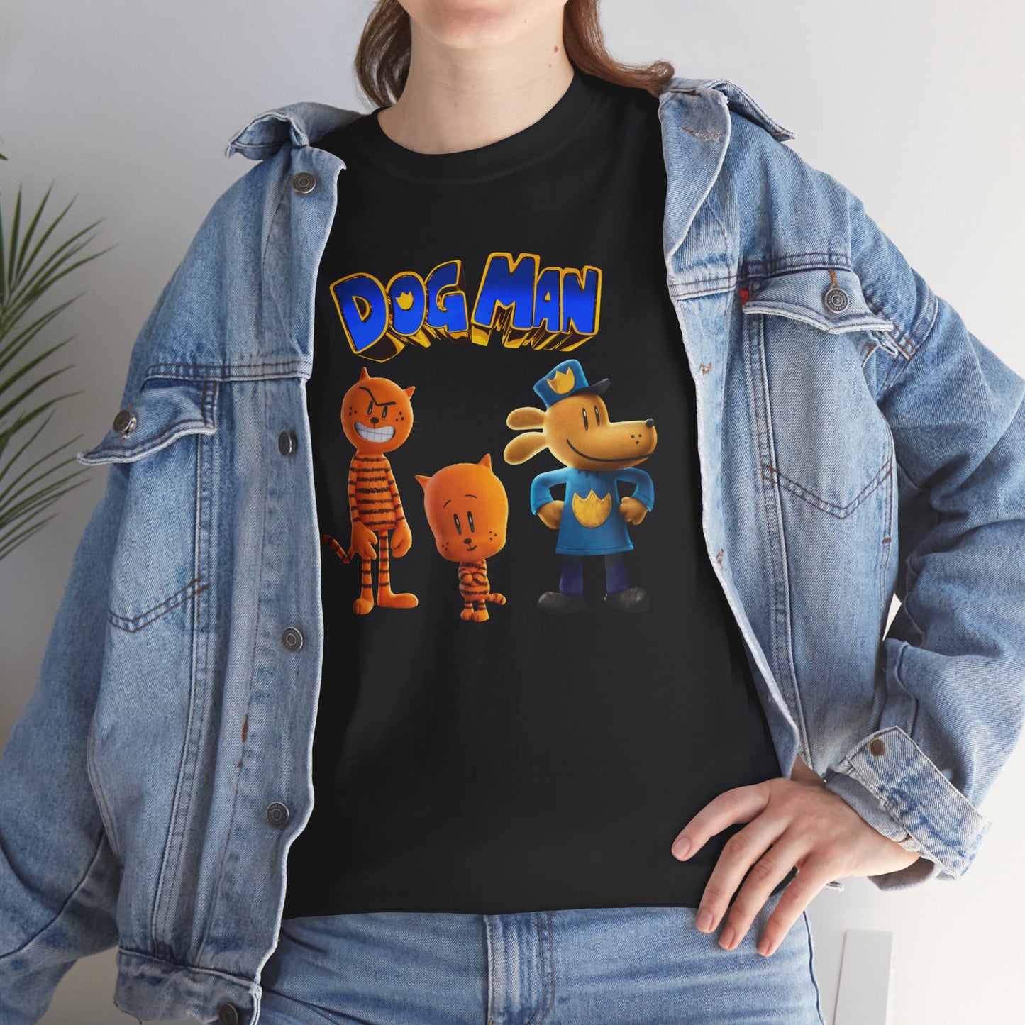 Princess Grace Dog Man Cartoon Unisex Heavy Cotton Tee Fun Graphic Tee for Kids and Fans