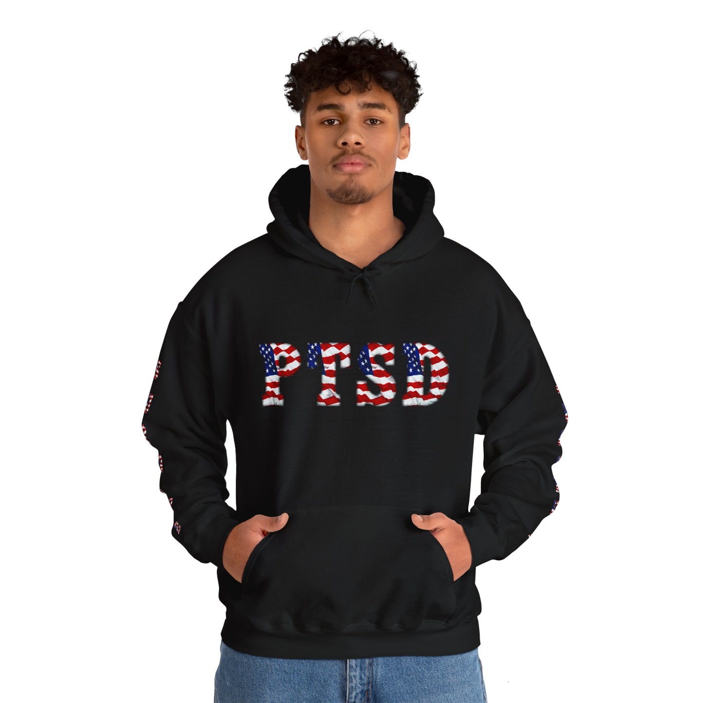 Princess Grace PTSD Awareness Unisex Heavy Blend Hoodie Support Survivors with American Flag Design