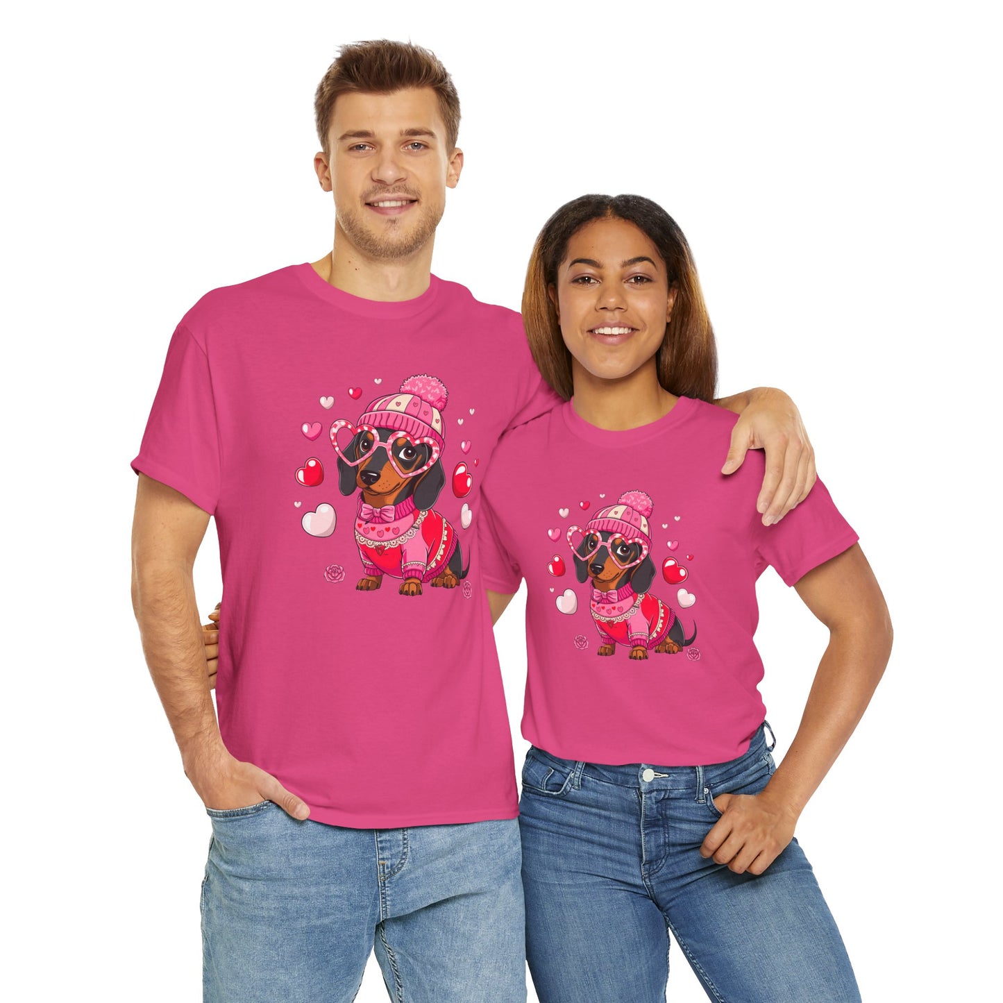 Princess Grace Cute Dachshund Love Graphic Tee Unisex Heavy Cotton Tee