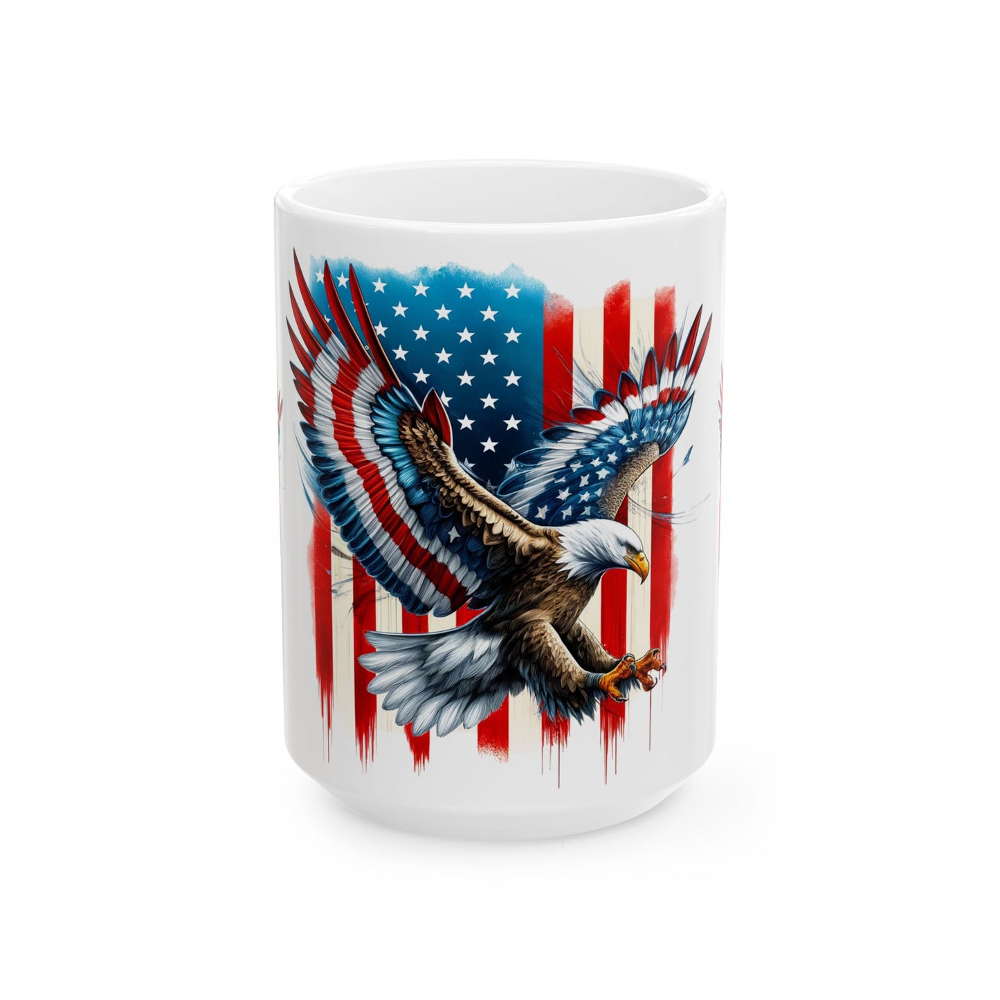 Patriotic Eagle Ceramic Mug - 11oz & 15oz - Celebrate Freedom
