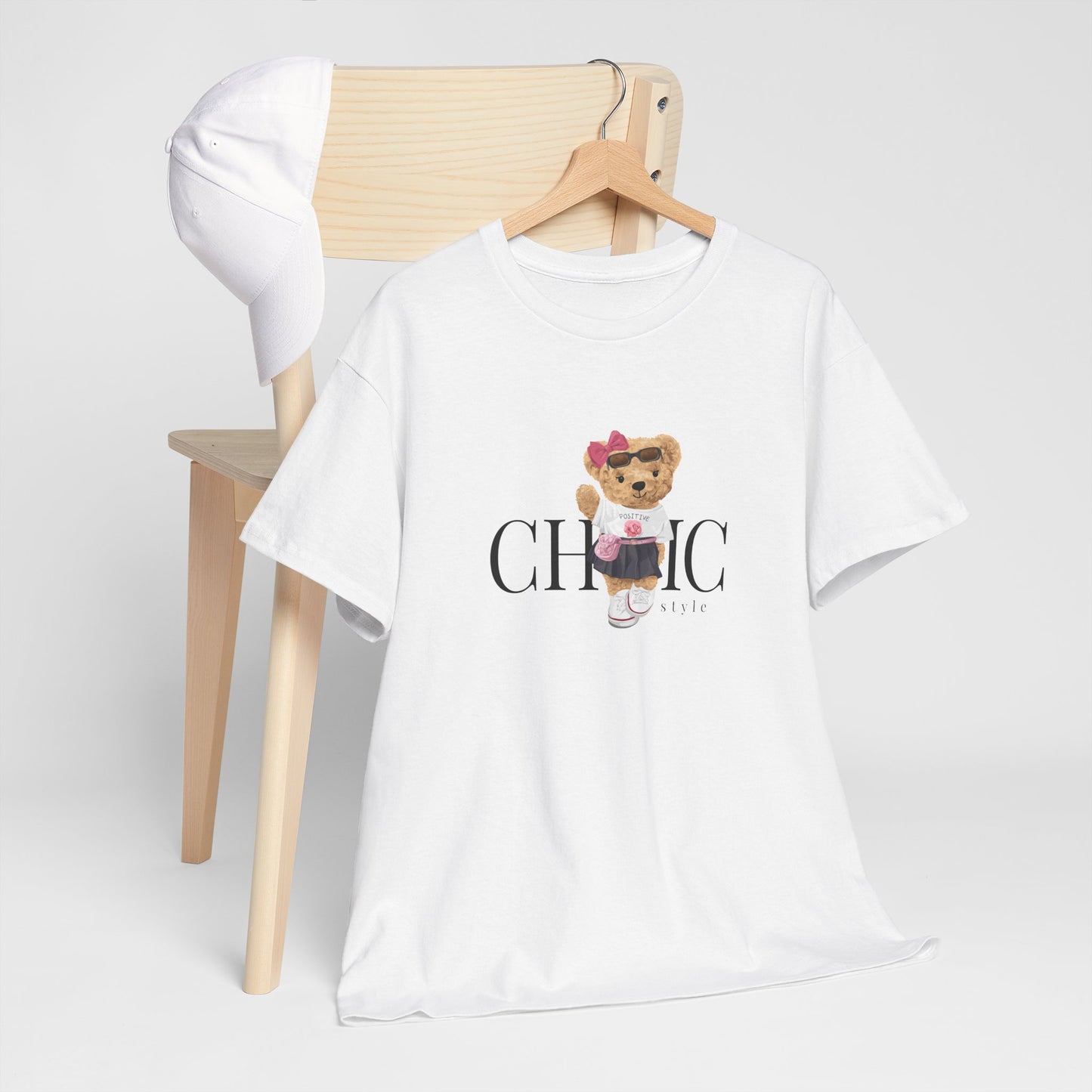 Princess Grace Chic Style Bear Unisex Heavy Cotton Tee Fashionable and Cozy Everyday Wear