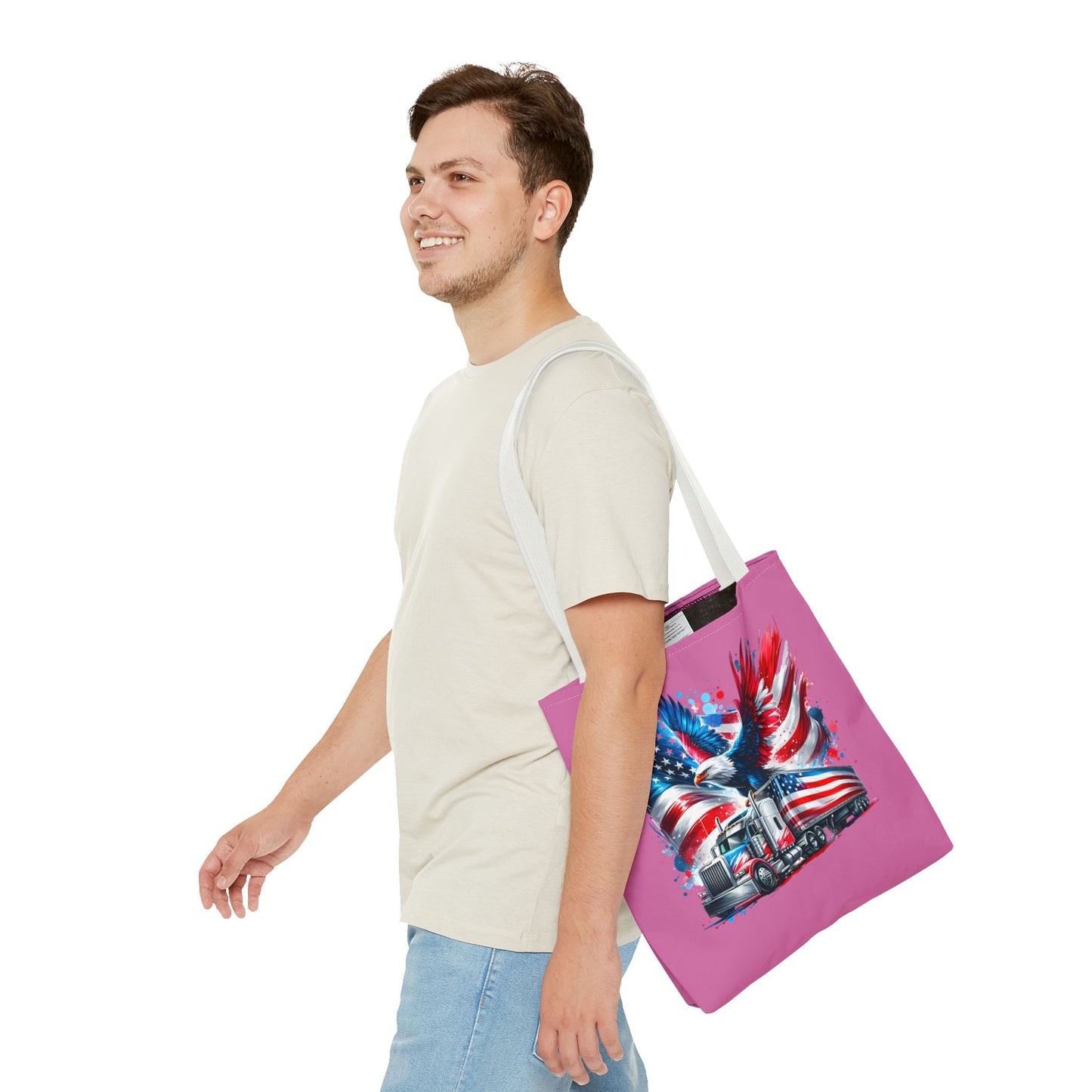 Princess Grace Patriotic Eagle Truck Tote Bag American Flag Design for Truck Enthusiasts