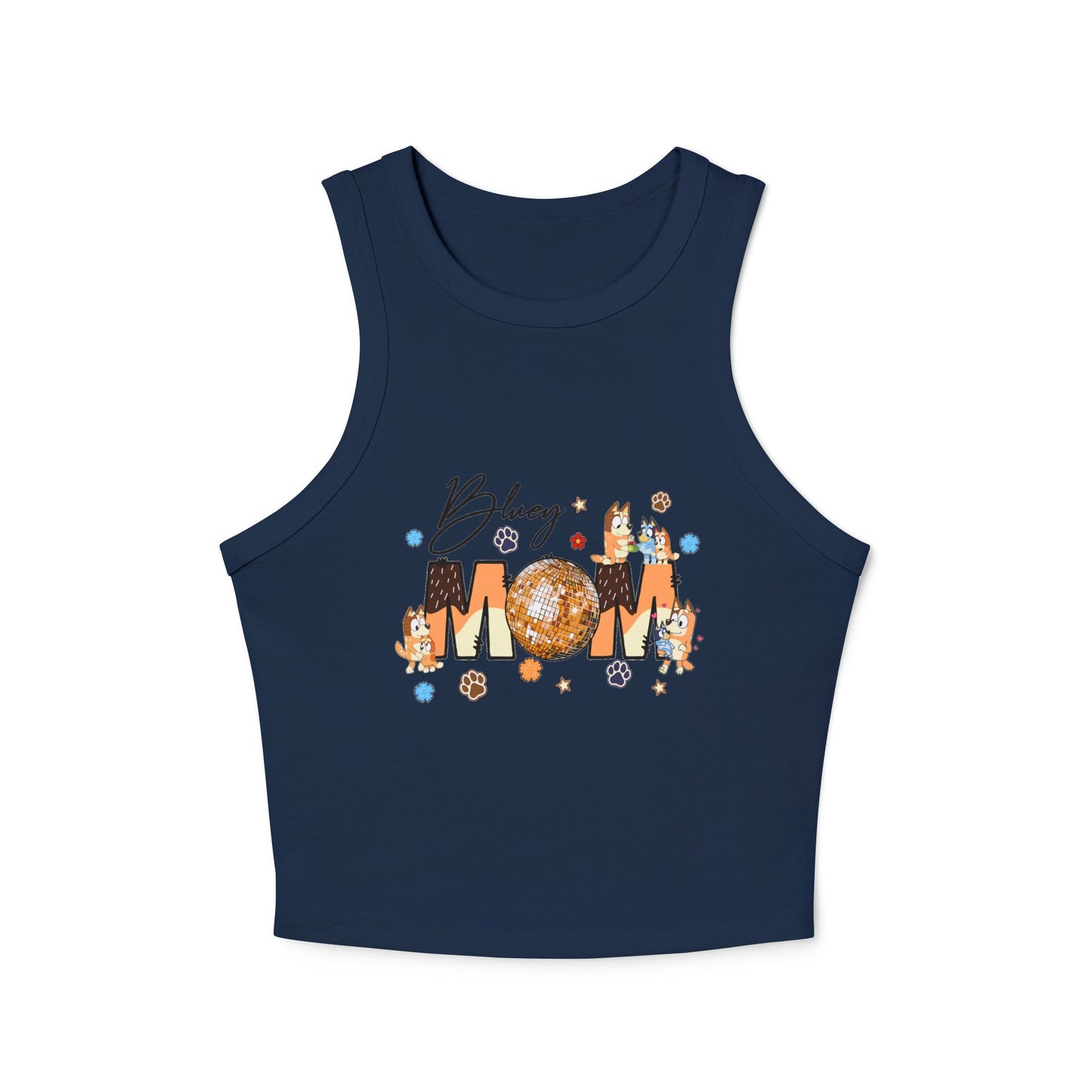 Princess Grace Bluey Mom Micro Rib Racer Tank Top Cute & Comfy Summer Wear