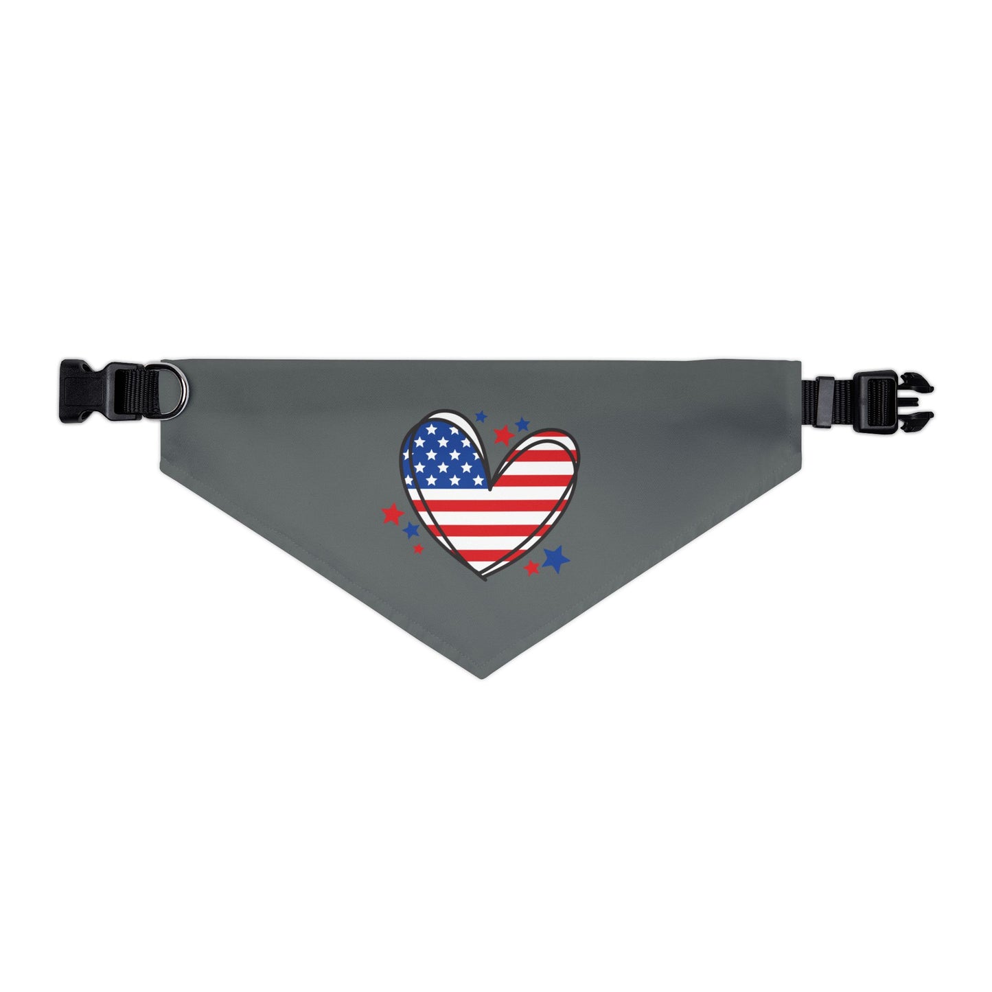Princess Grace Patriotic Pet Bandana Collar Heart Design for Dogs