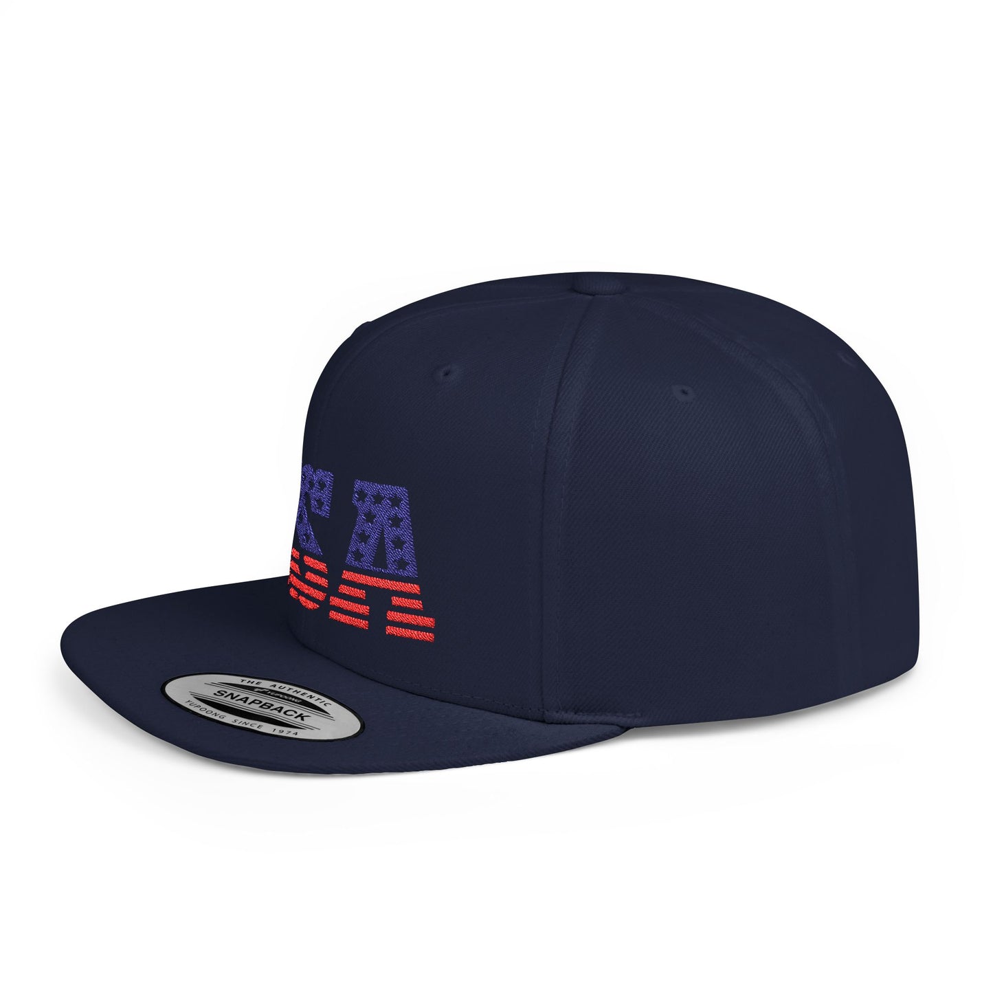 Princess Grace USA Flag Flat Bill Snapback Cap Patriotic Adjustable Hat for Summer Celebrations