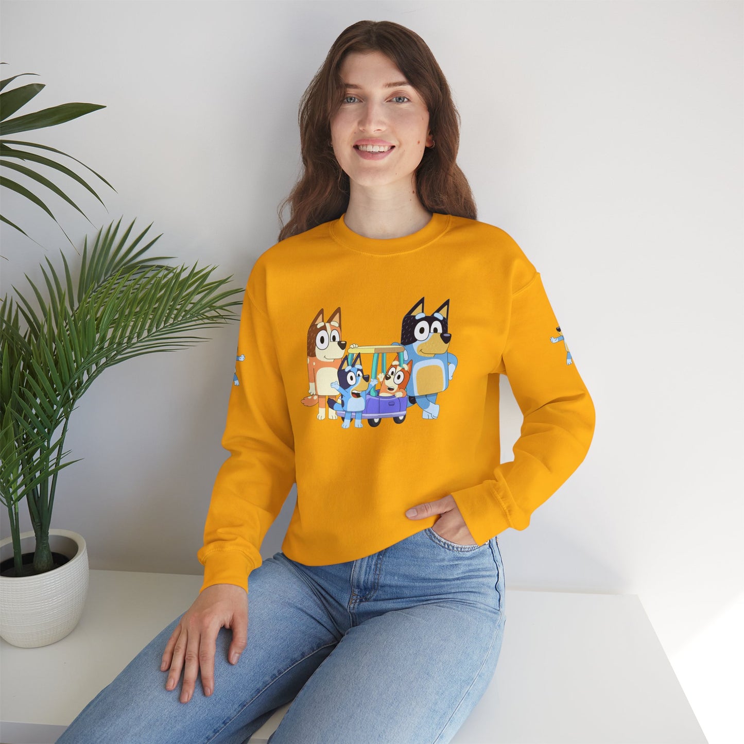 Princess Grace Bluey Cozy Cartoon Crewneck Sweatshirt for Kids and Families Perfect for Playtime and Pajama Days