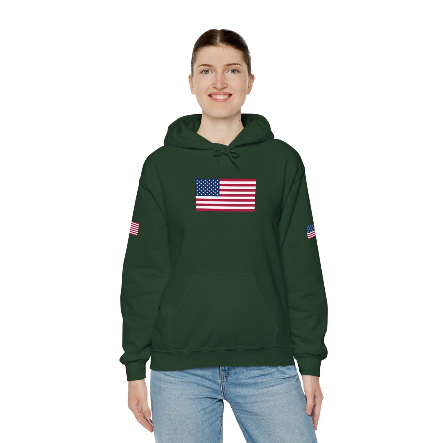 Princess Grace Patriotic American Flag Hoodie Unisex Heavy Blend Sweatshirt