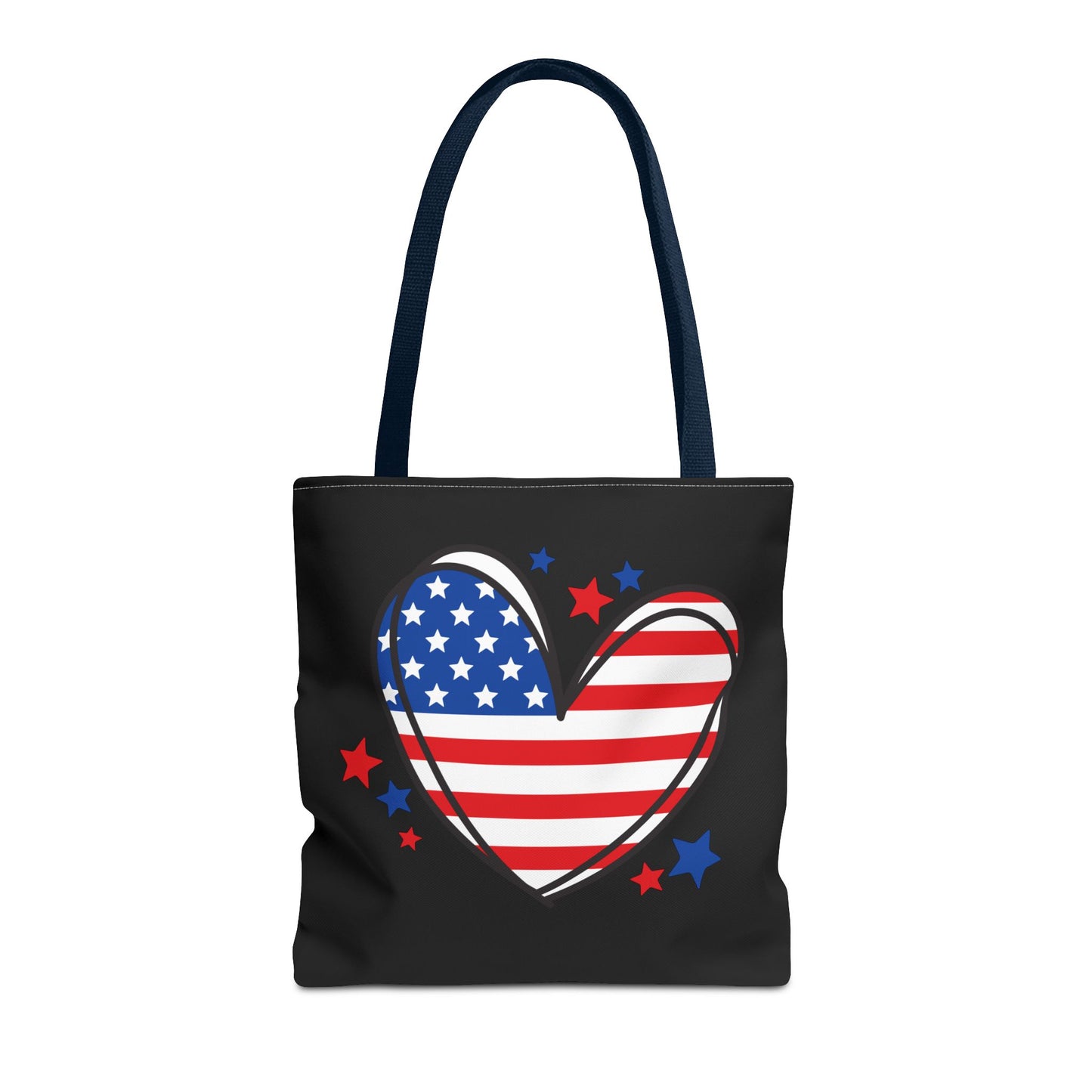 Princess Grace Patriotic Heart Tote Bag USA Flag Design for Holidays & Everyday Use