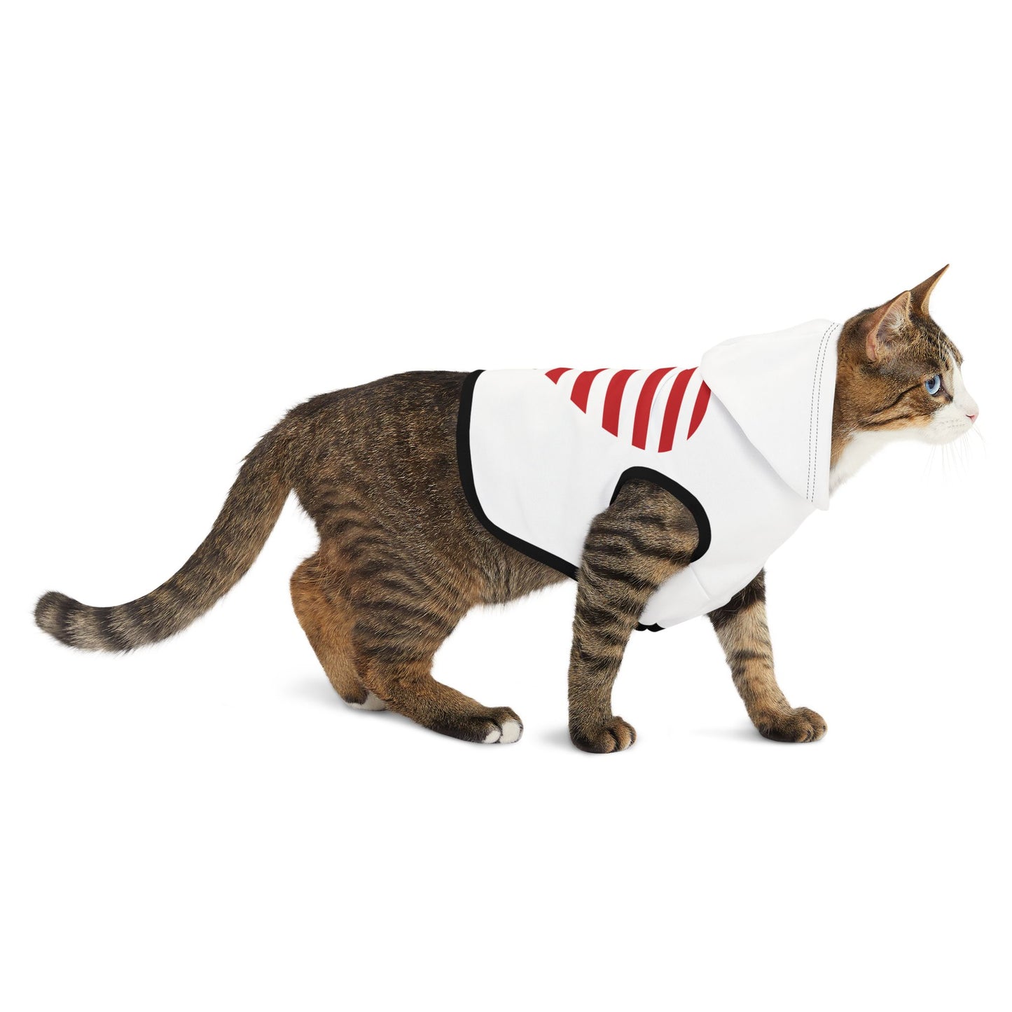 Princess Grace Patriotic Pet Hoodie with Heart Design Perfect for Dog Lovers
