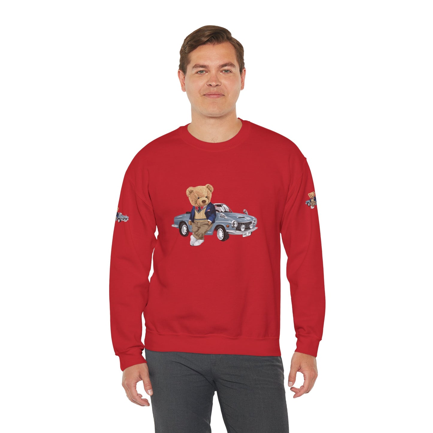 Princess Grace Stylish Crewneck Sweatshirt with Bear and Car Design